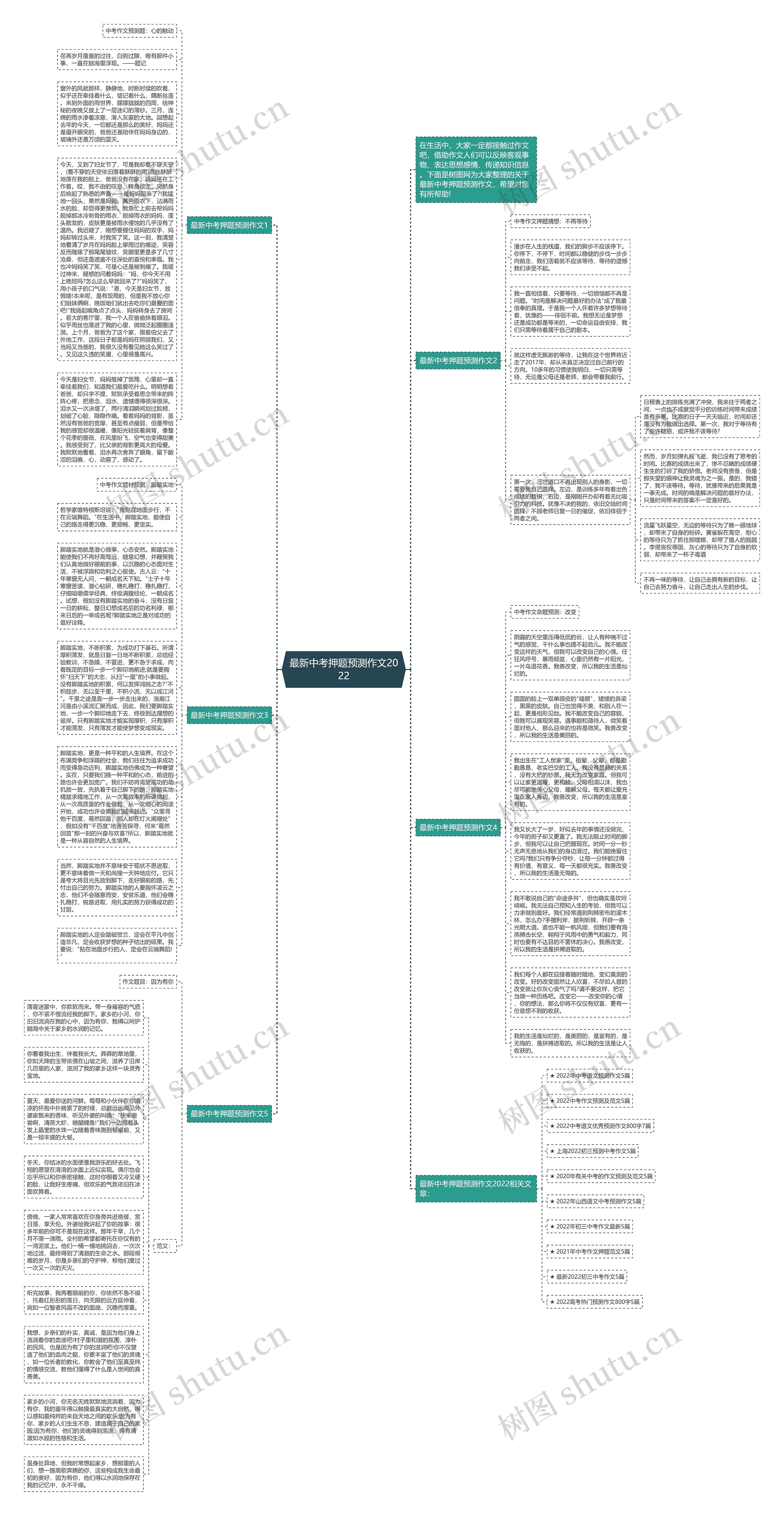 最新中考押题预测作文2022思维导图