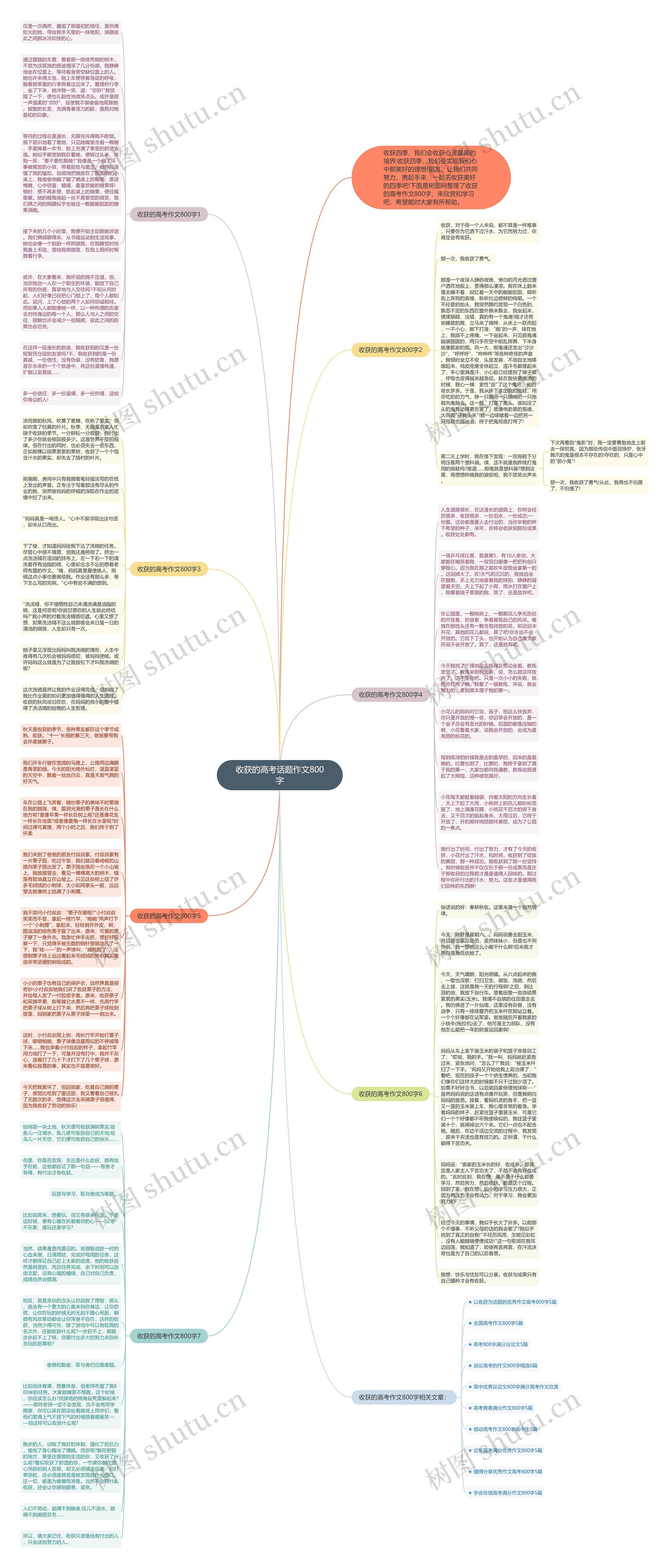 收获的高考话题作文800字思维导图