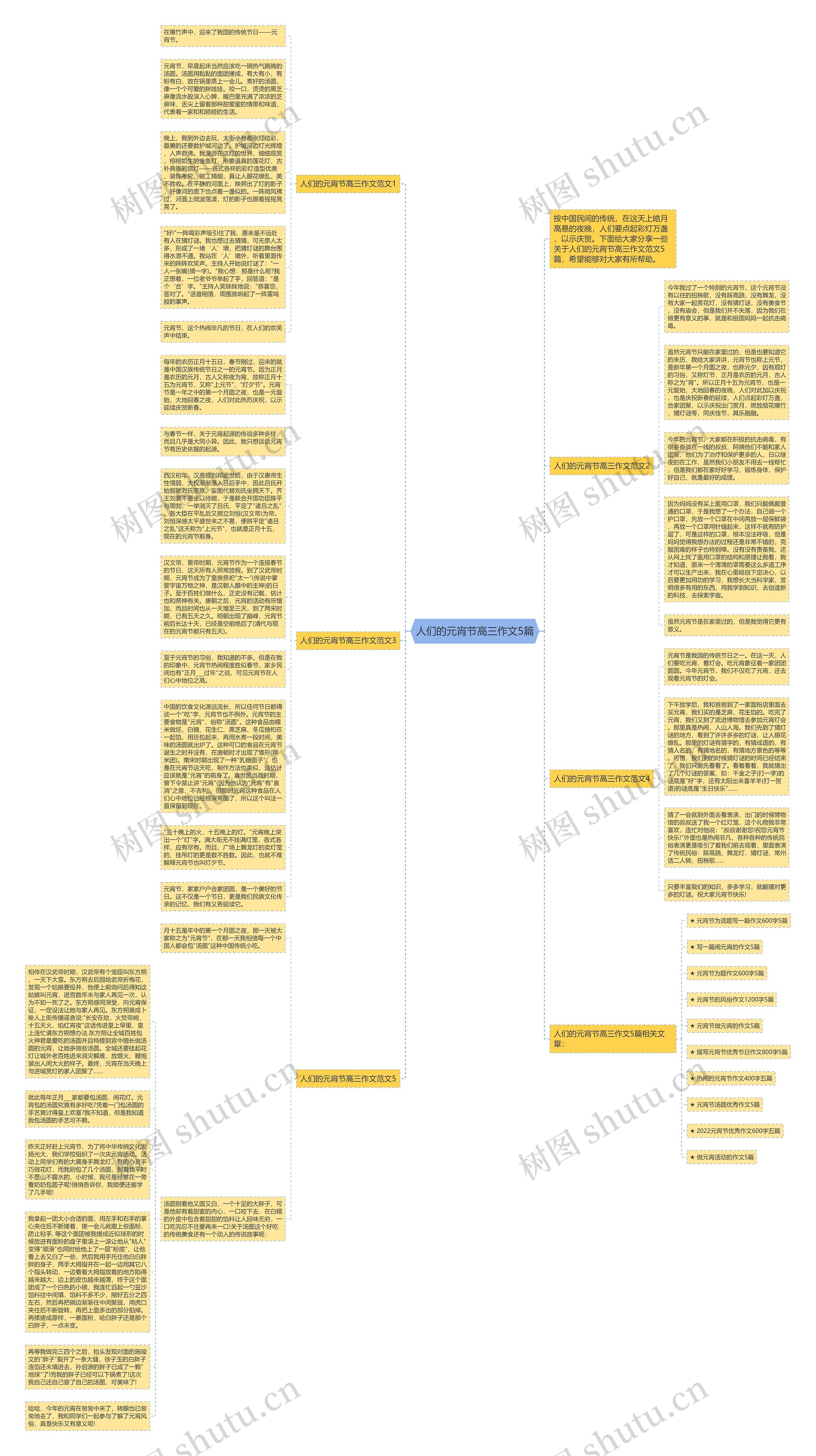 人们的元宵节高三作文5篇思维导图