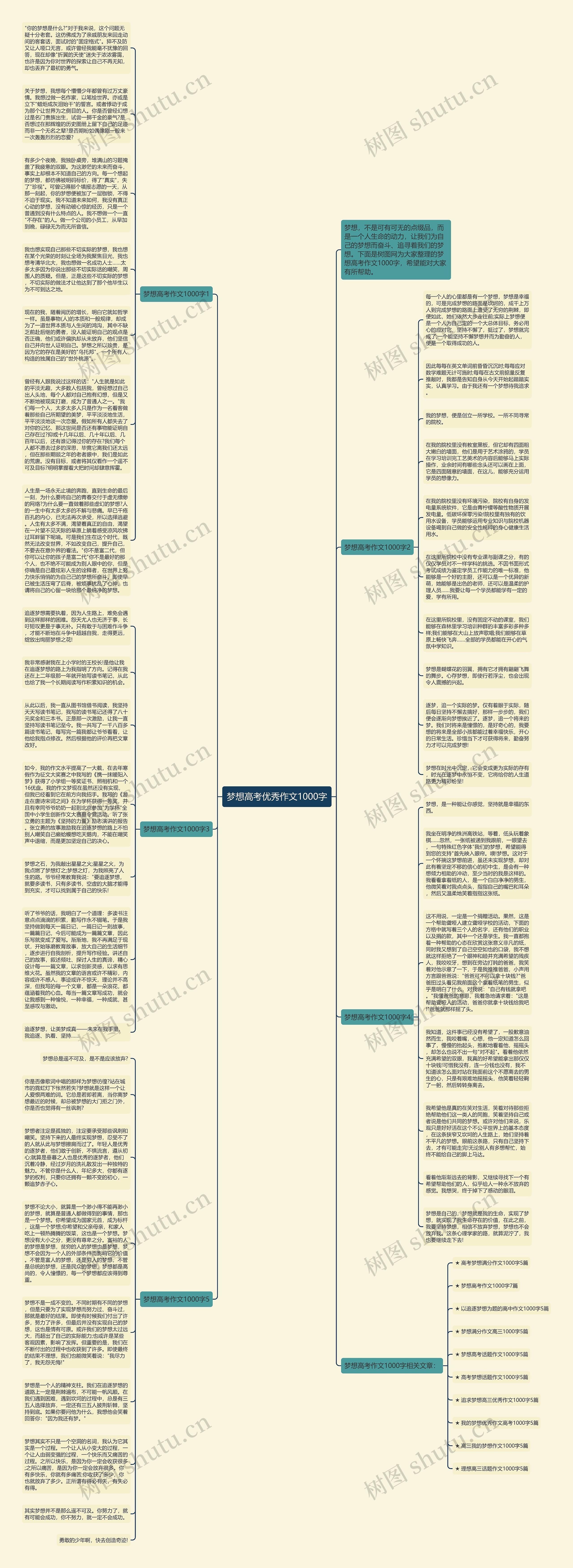 梦想高考优秀作文1000字思维导图