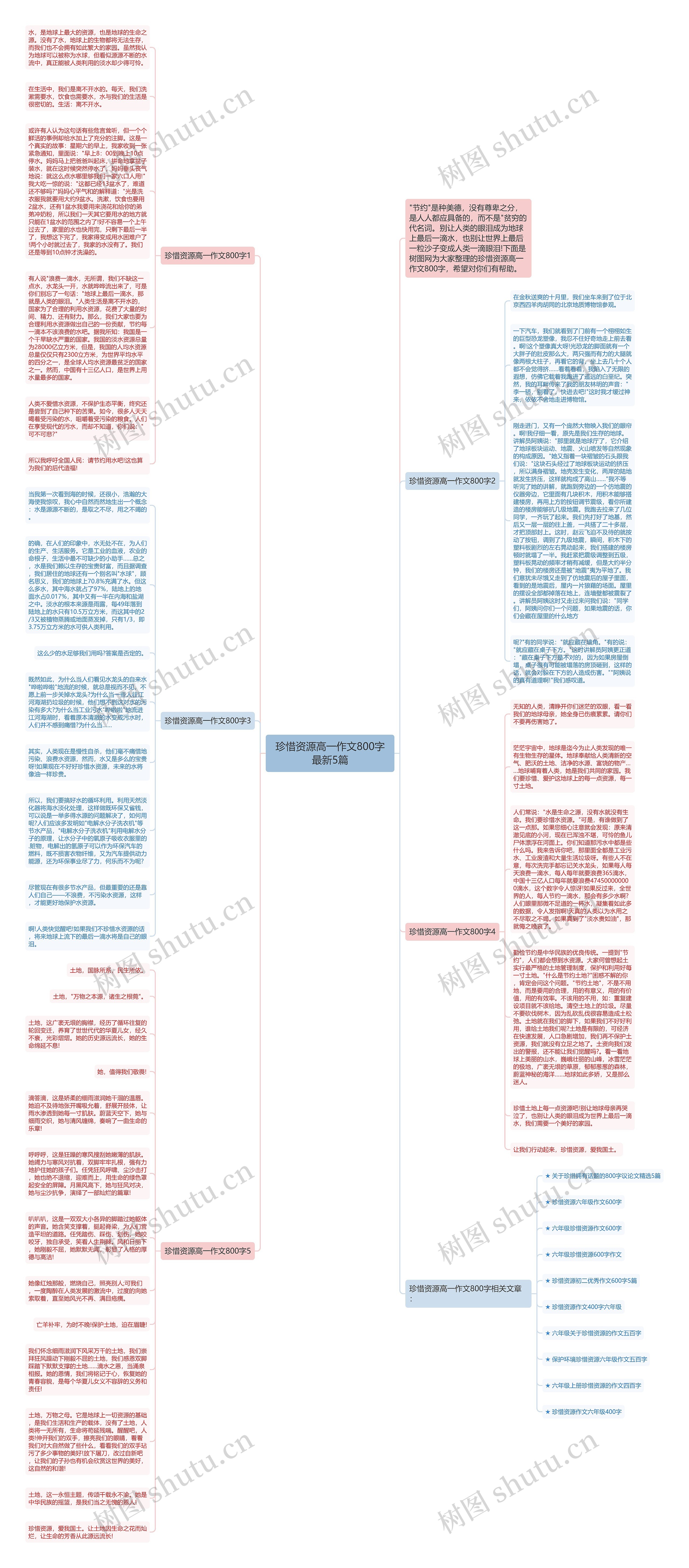 珍惜资源高一作文800字最新5篇思维导图