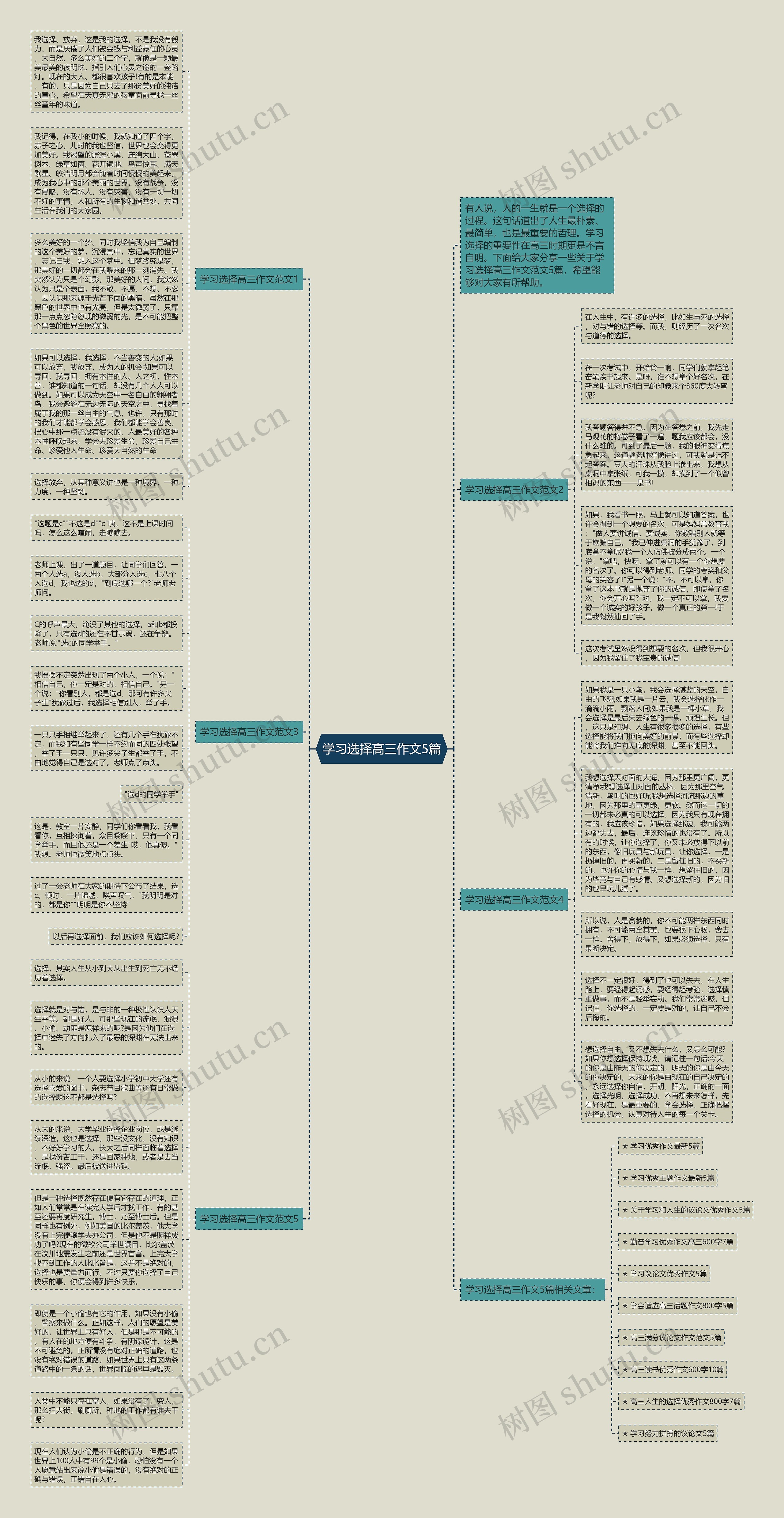 学习选择高三作文5篇思维导图