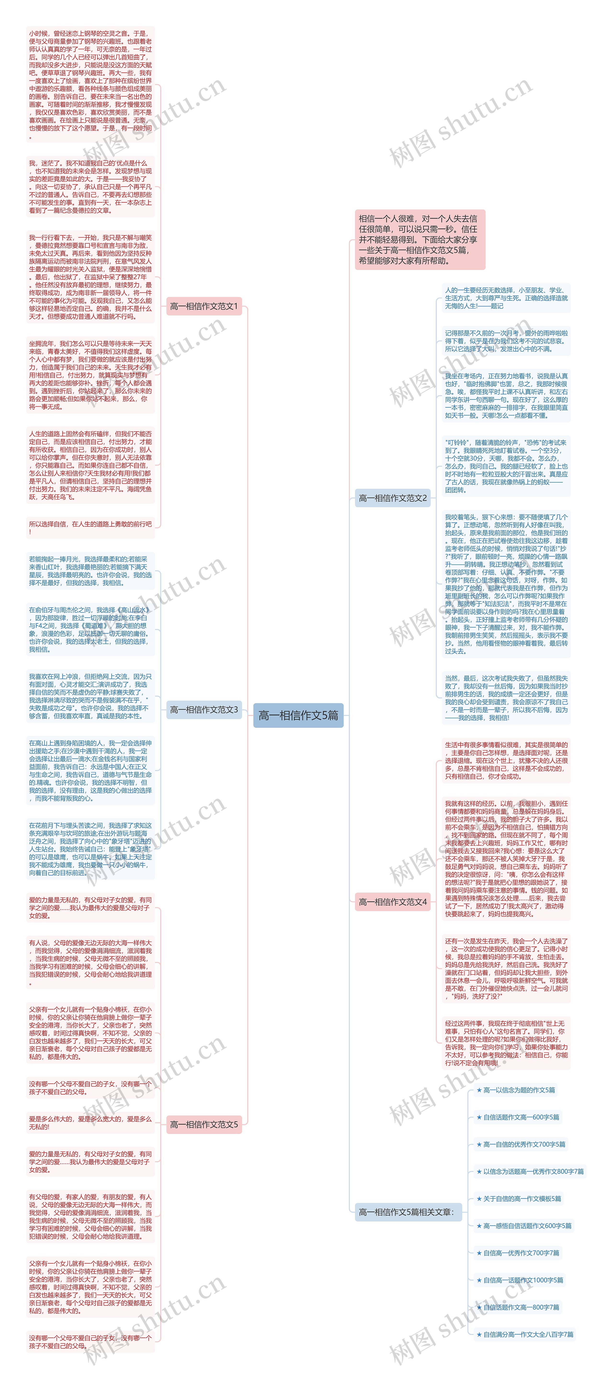 高一相信作文5篇思维导图