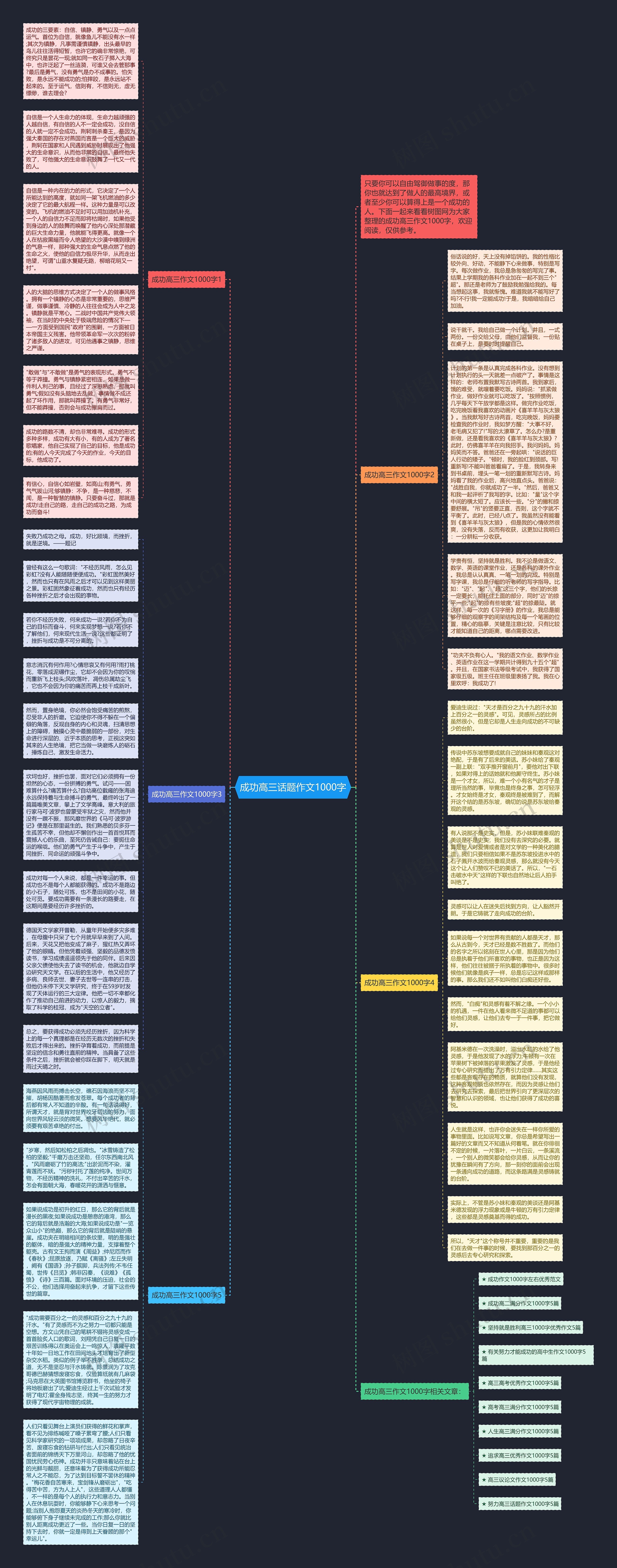 成功高三话题作文1000字思维导图