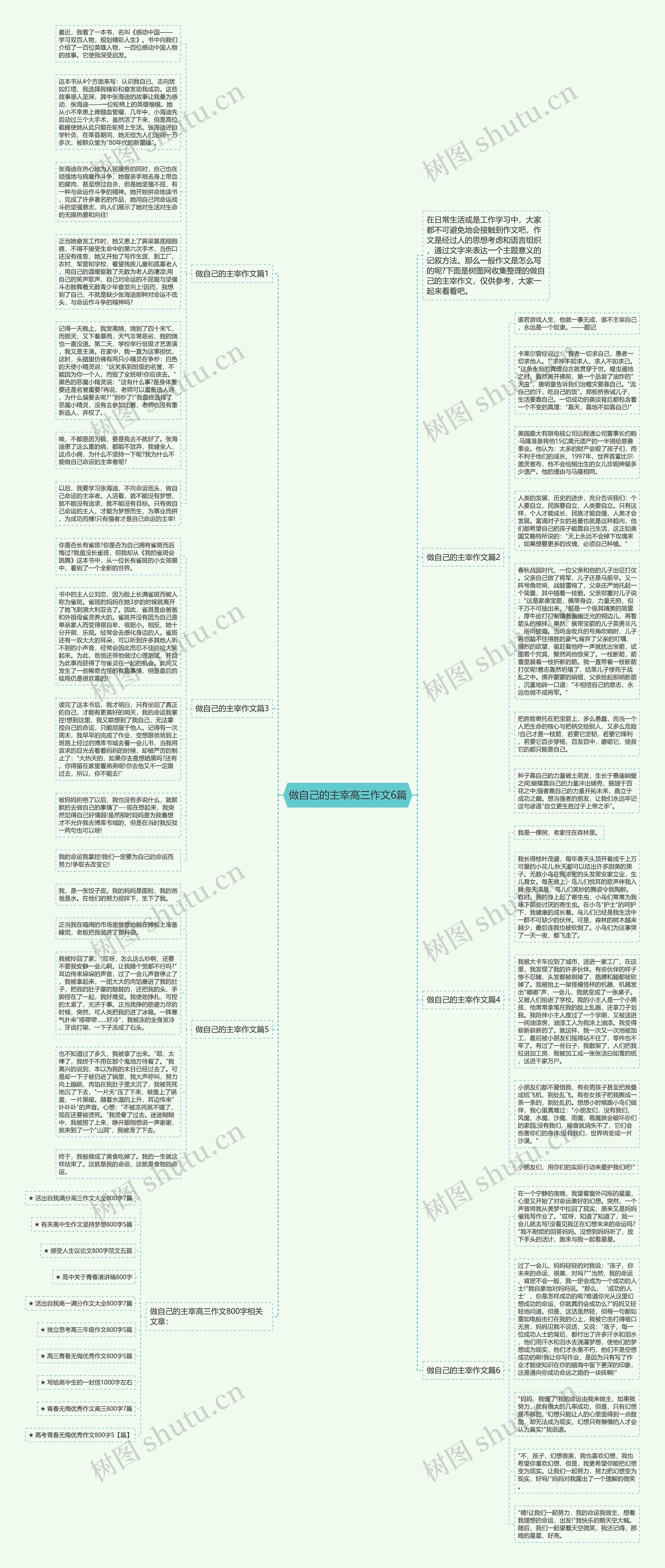 做自己的主宰高三作文6篇思维导图
