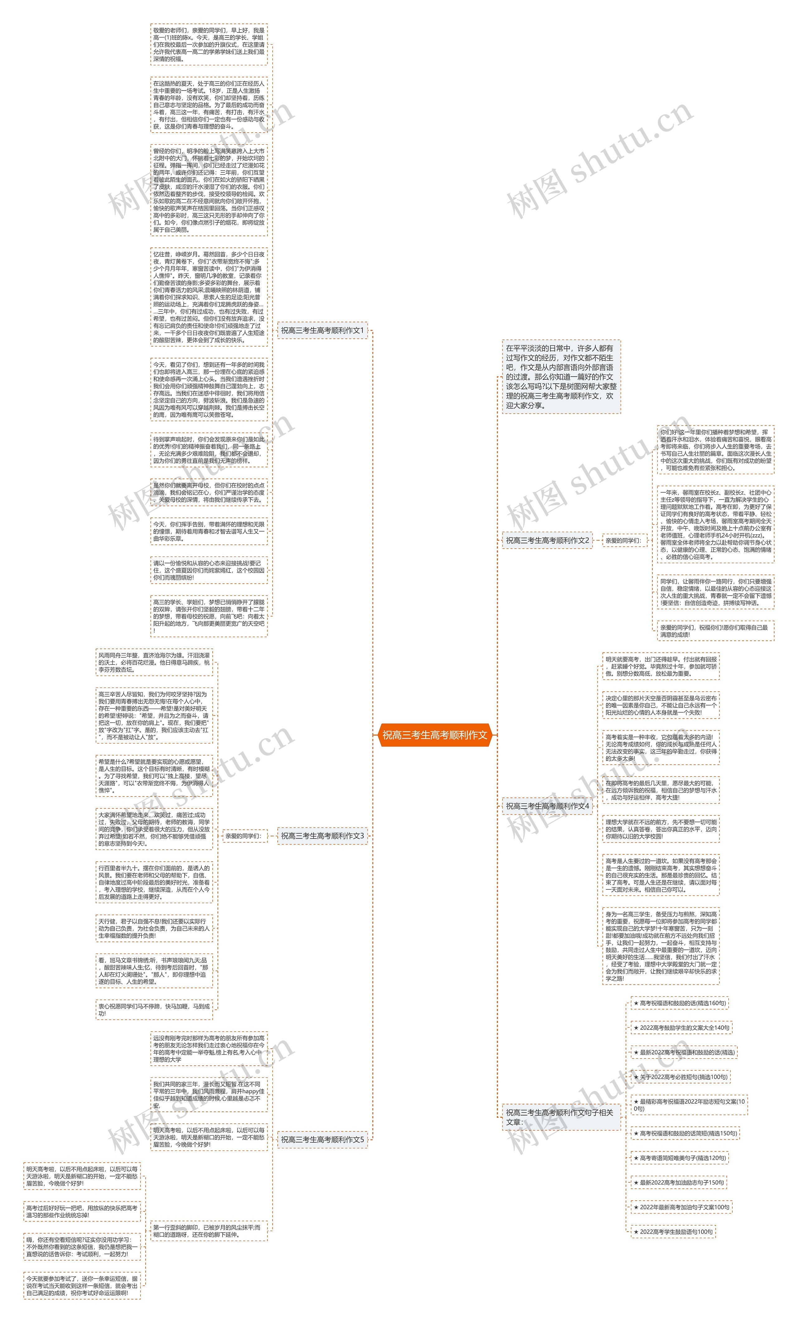 祝高三考生高考顺利作文思维导图
