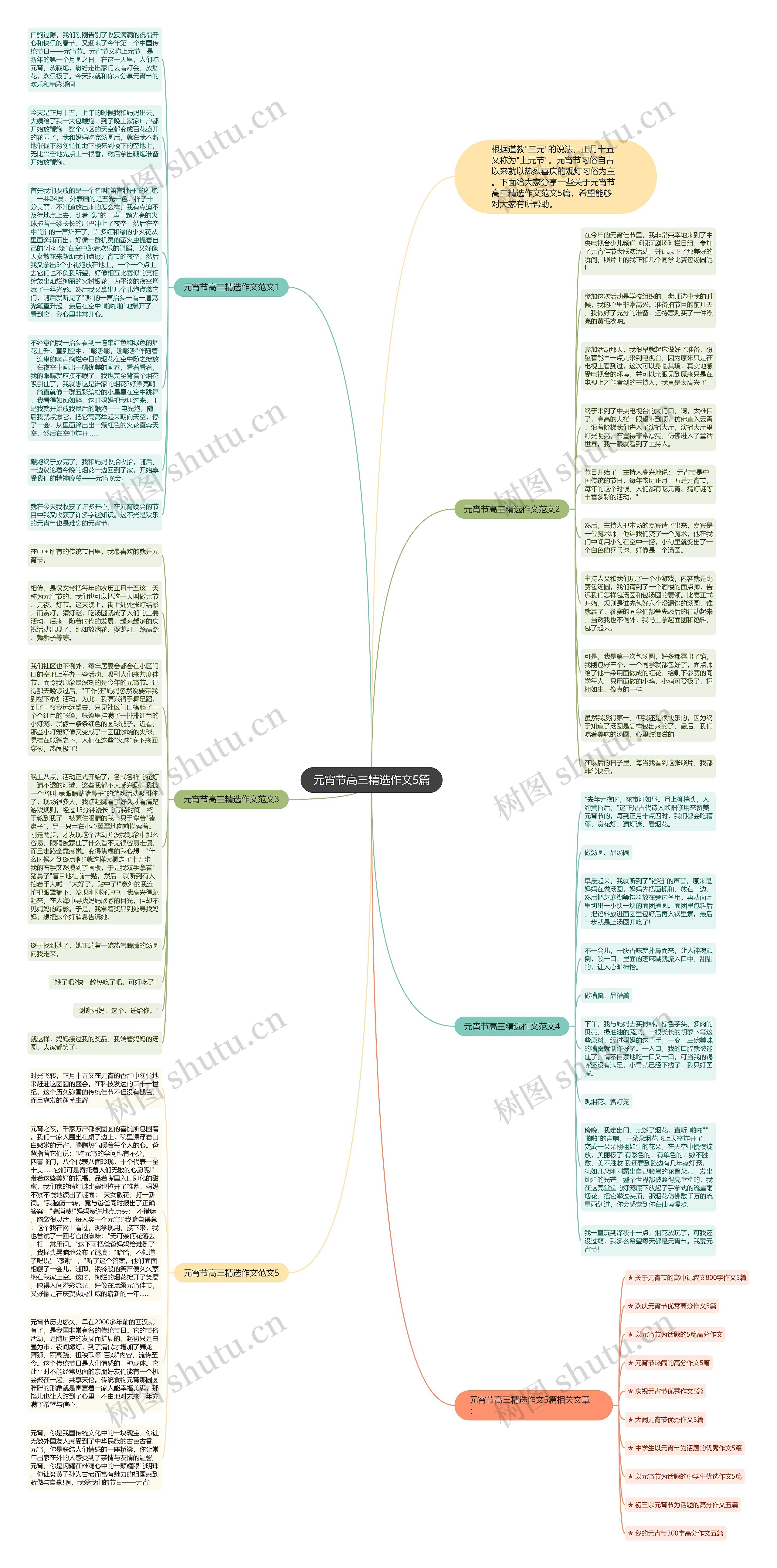 元宵节高三精选作文5篇思维导图