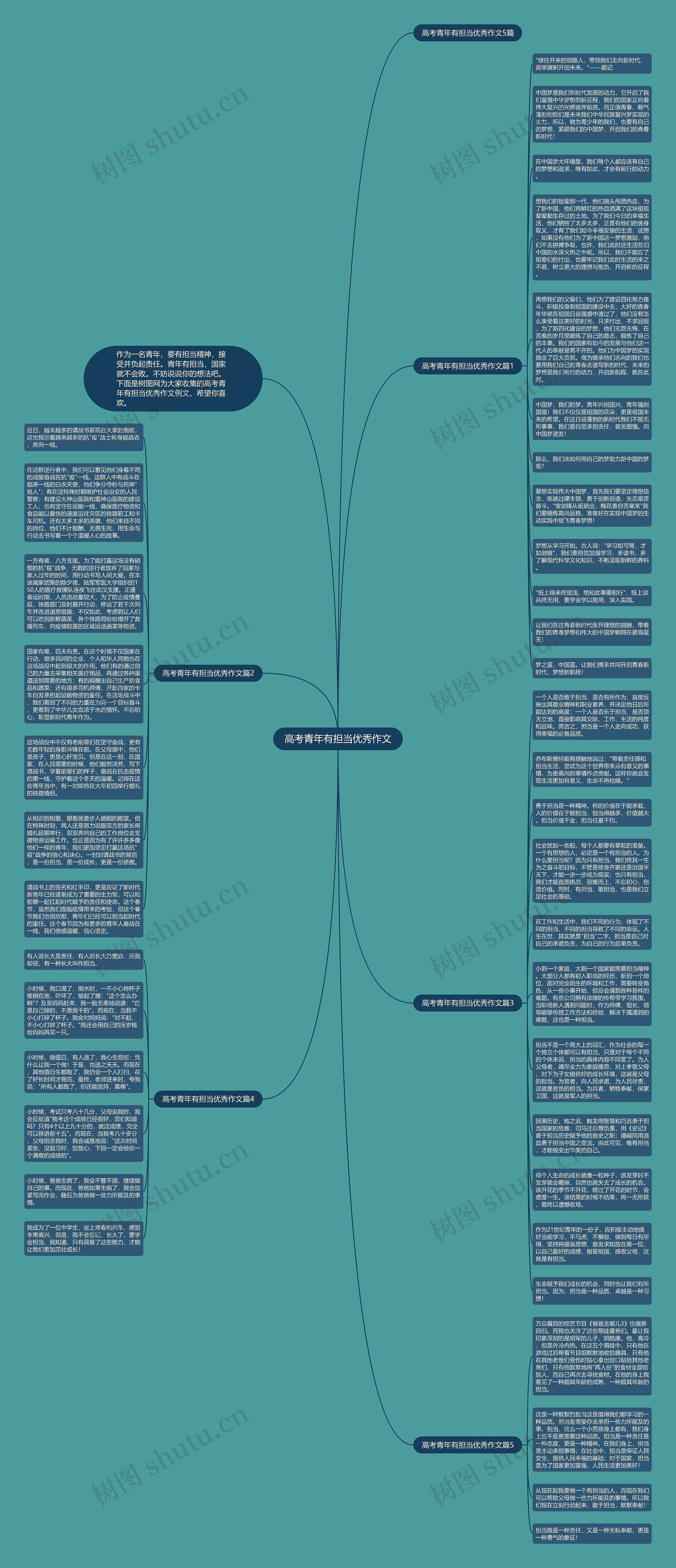高考青年有担当优秀作文思维导图