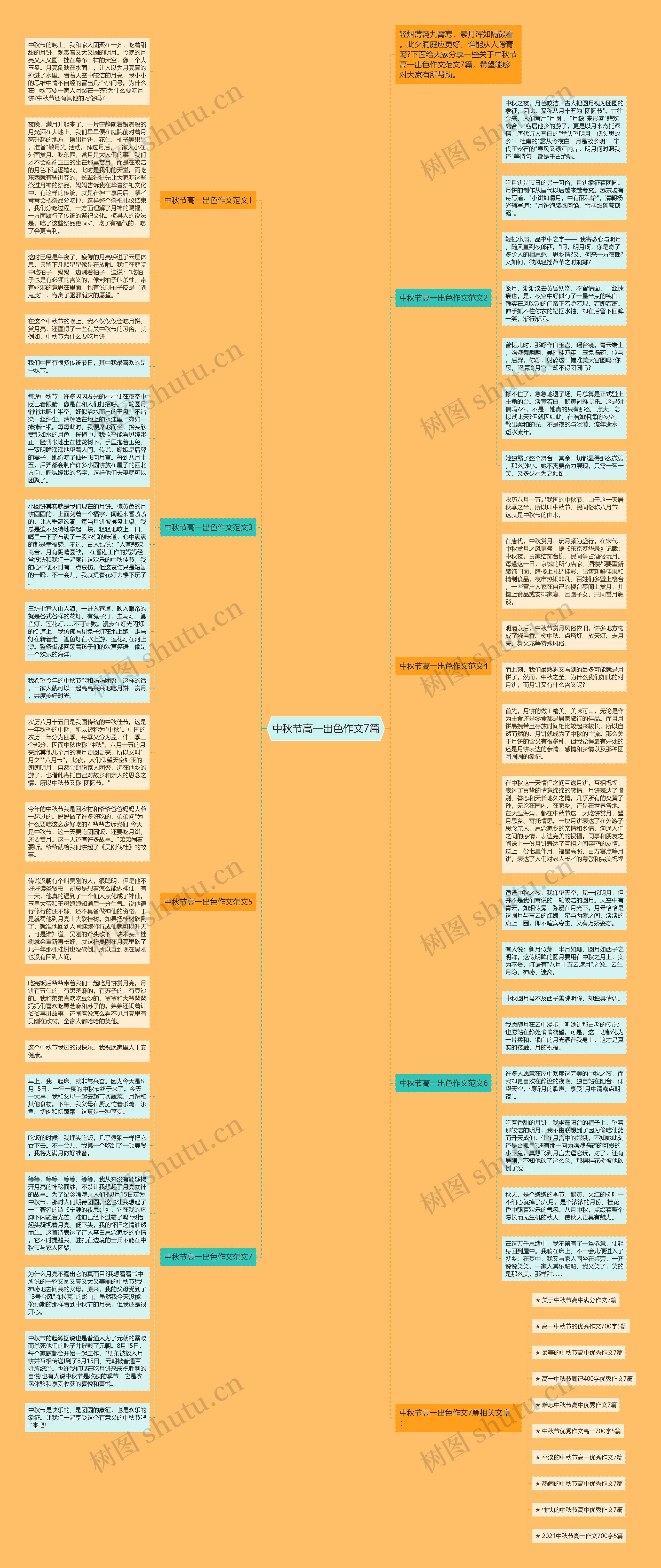 中秋节高一出色作文7篇思维导图