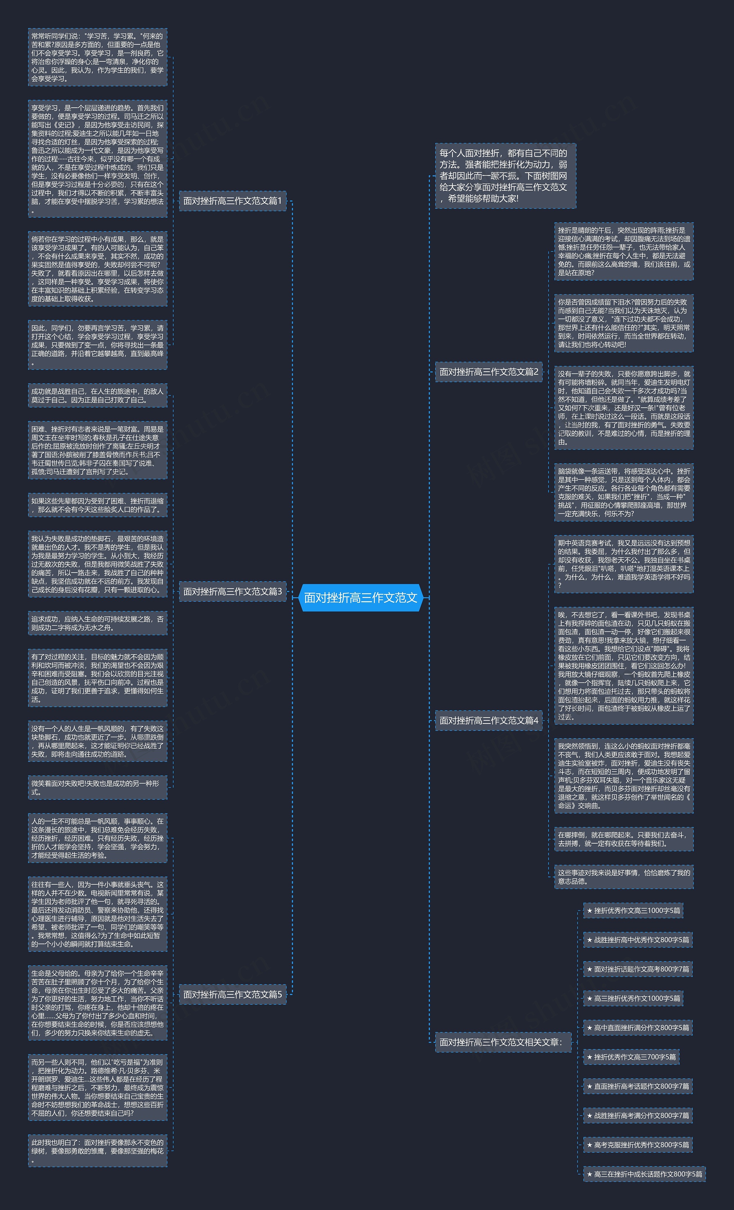 面对挫折高三作文范文思维导图