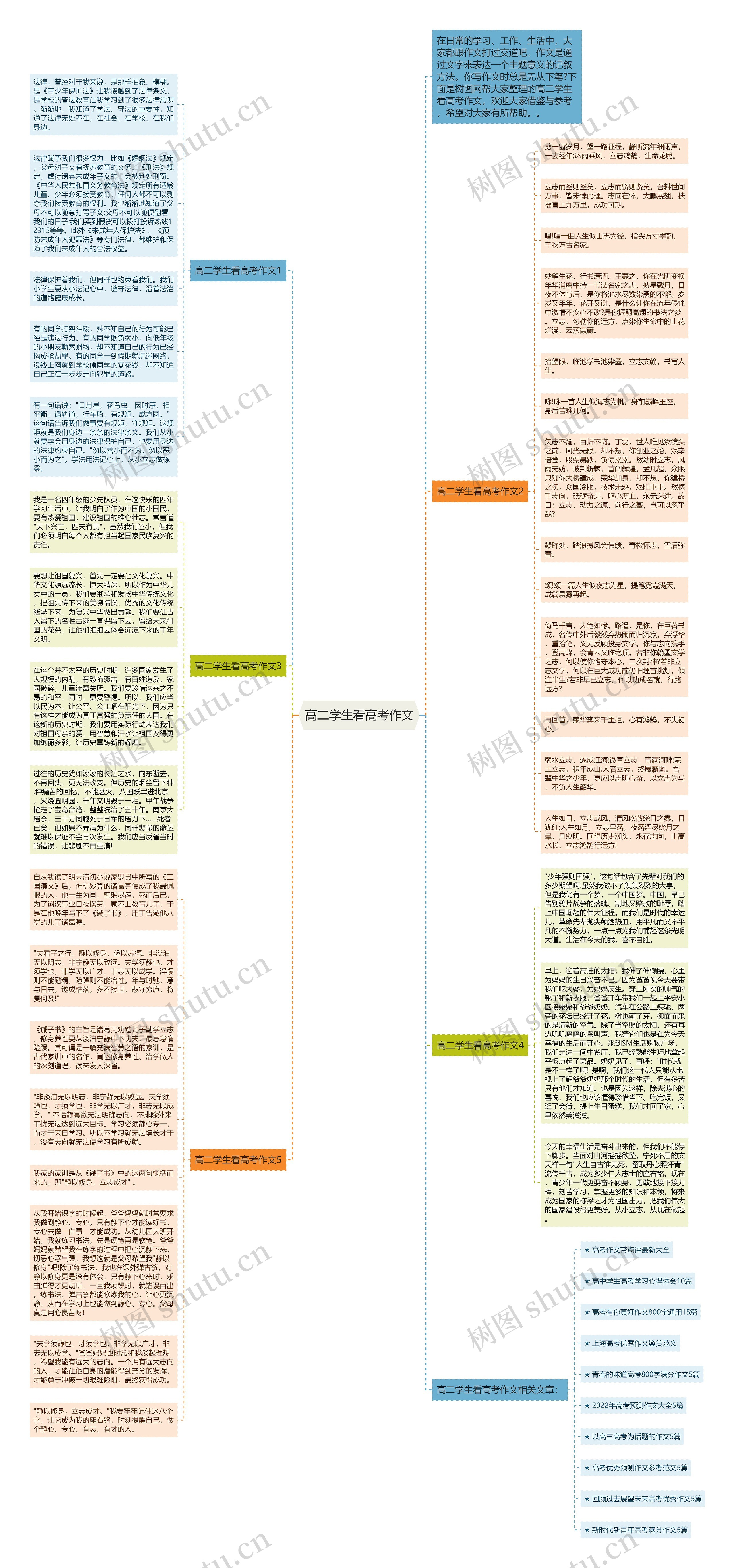 高二学生看高考作文思维导图