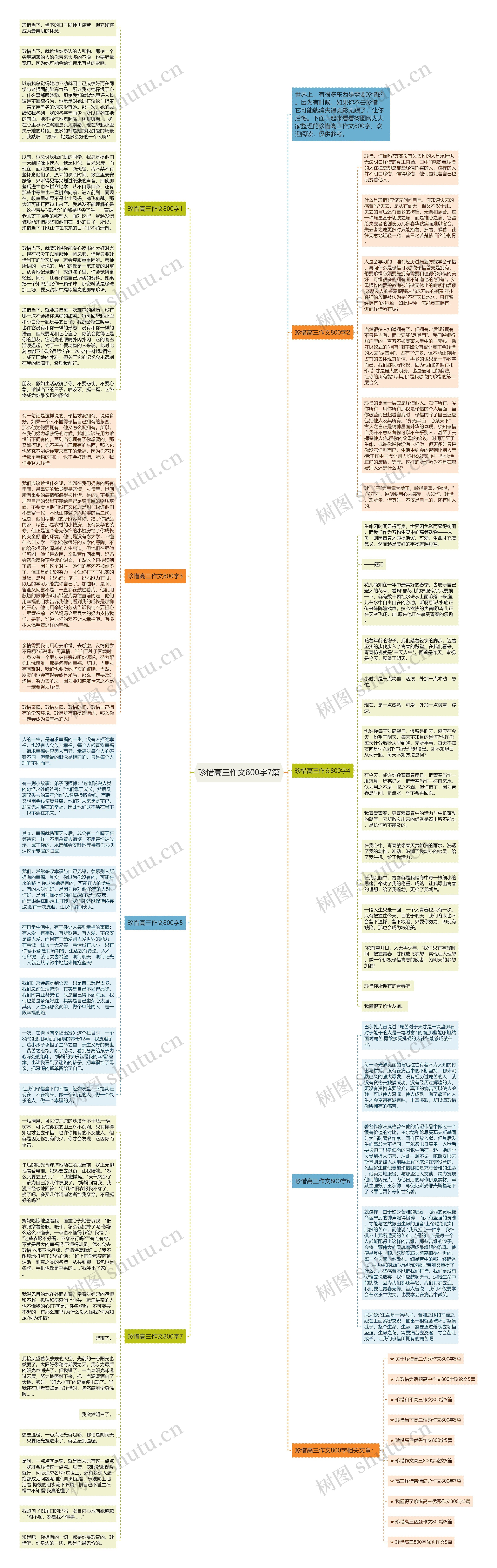 珍惜高三作文800字7篇思维导图