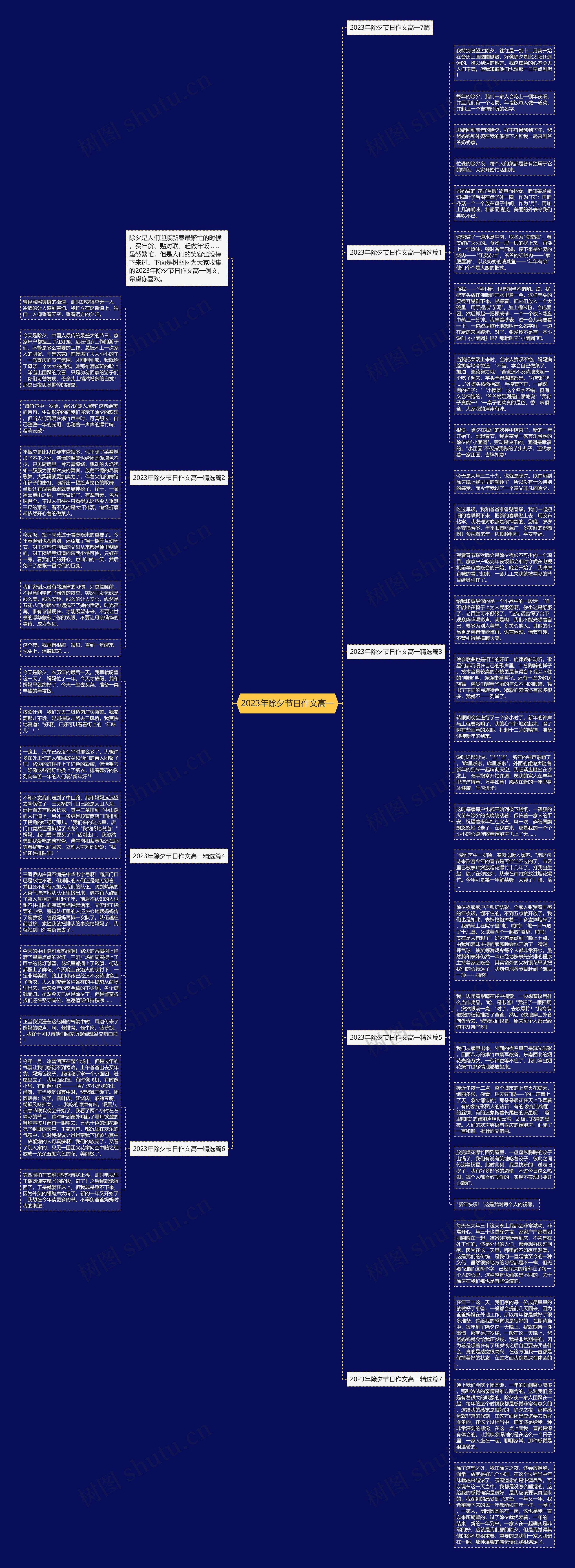 2023年除夕节日作文高一思维导图