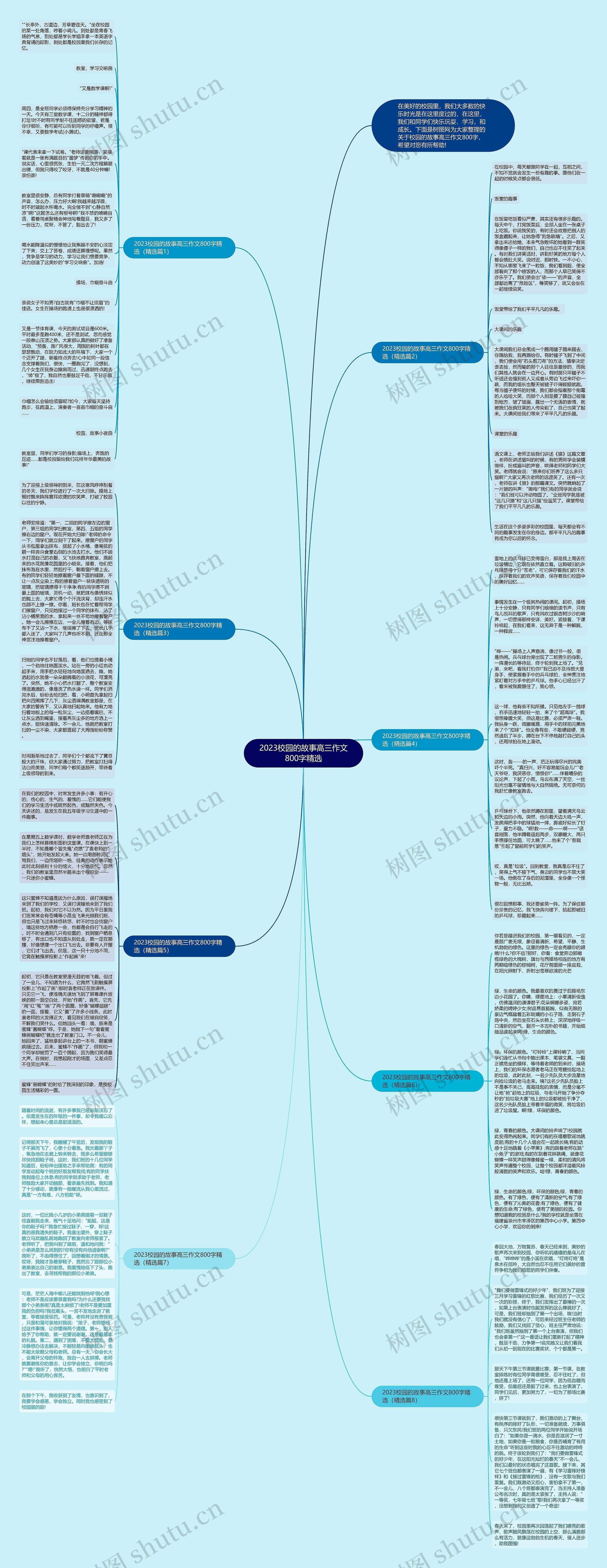 2023校园的故事高三作文800字精选思维导图