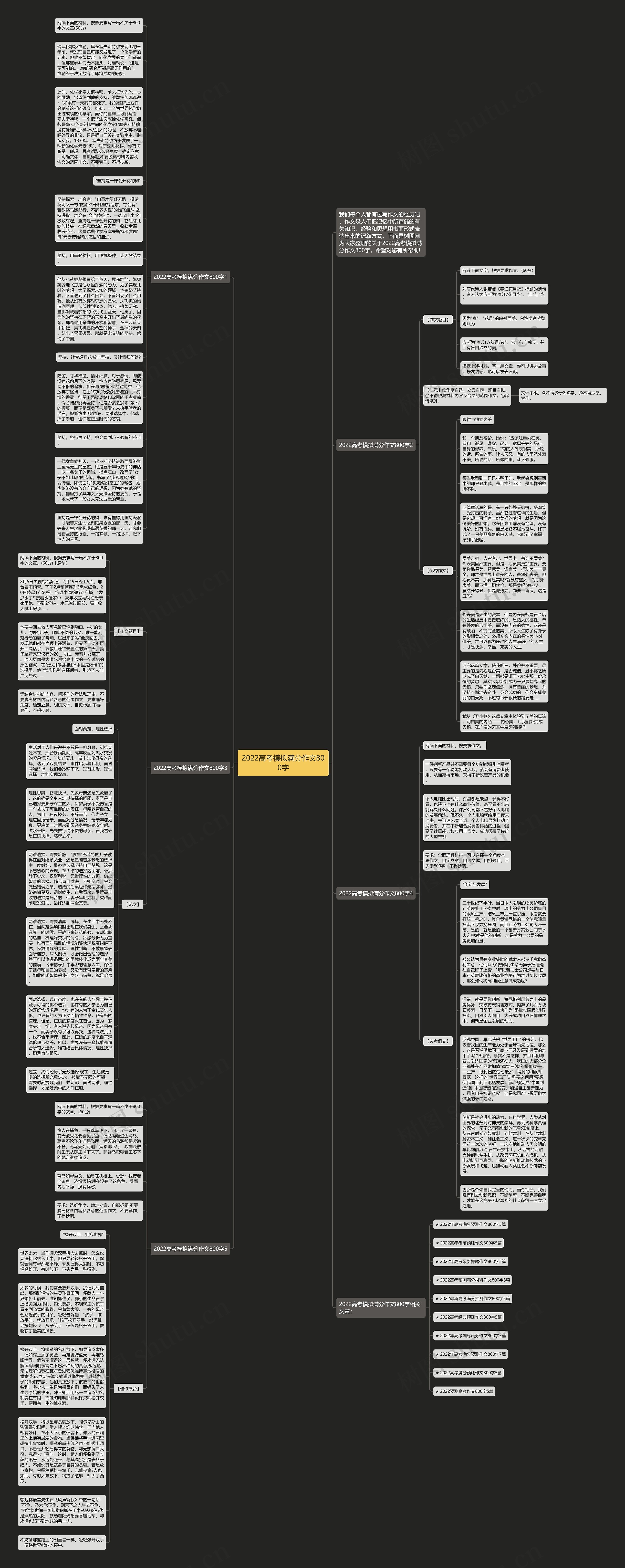 2022高考模拟满分作文800字思维导图