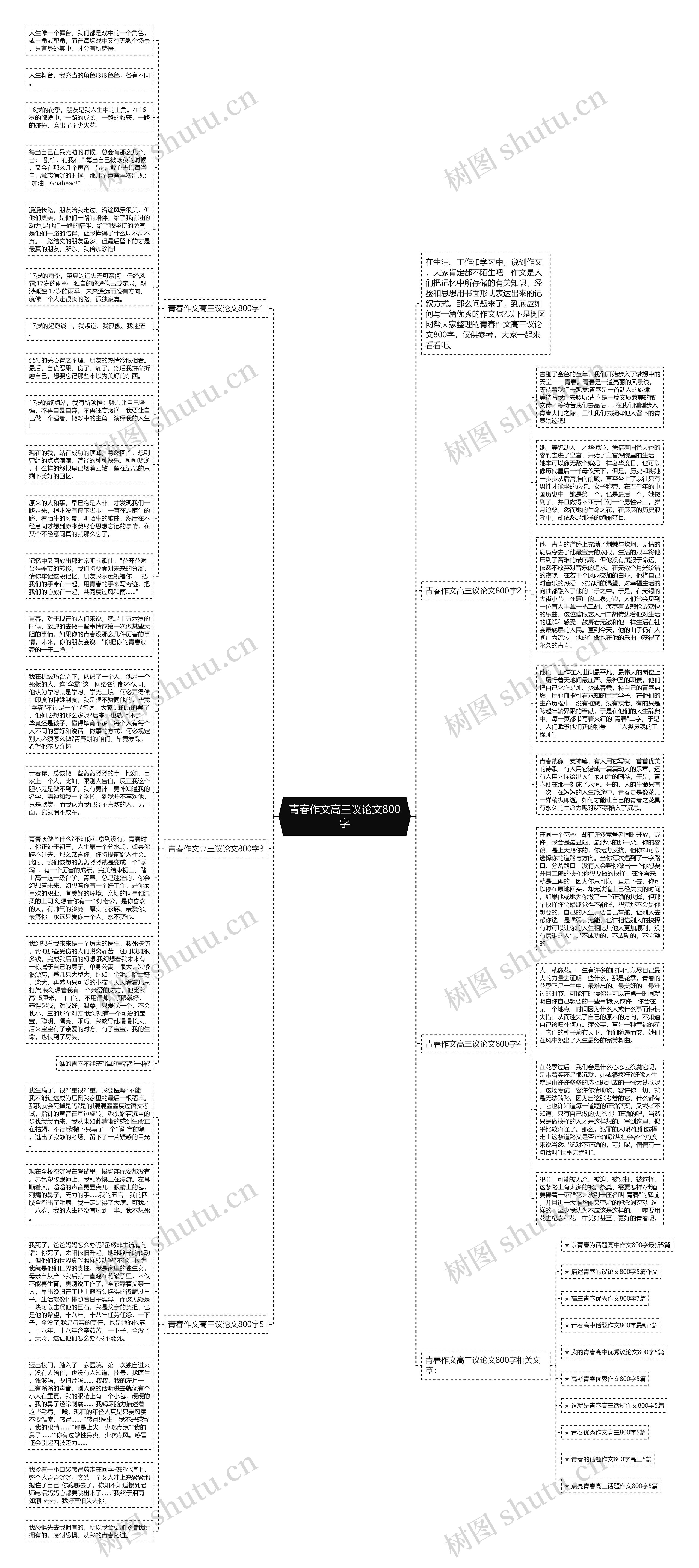 青春作文高三议论文800字思维导图