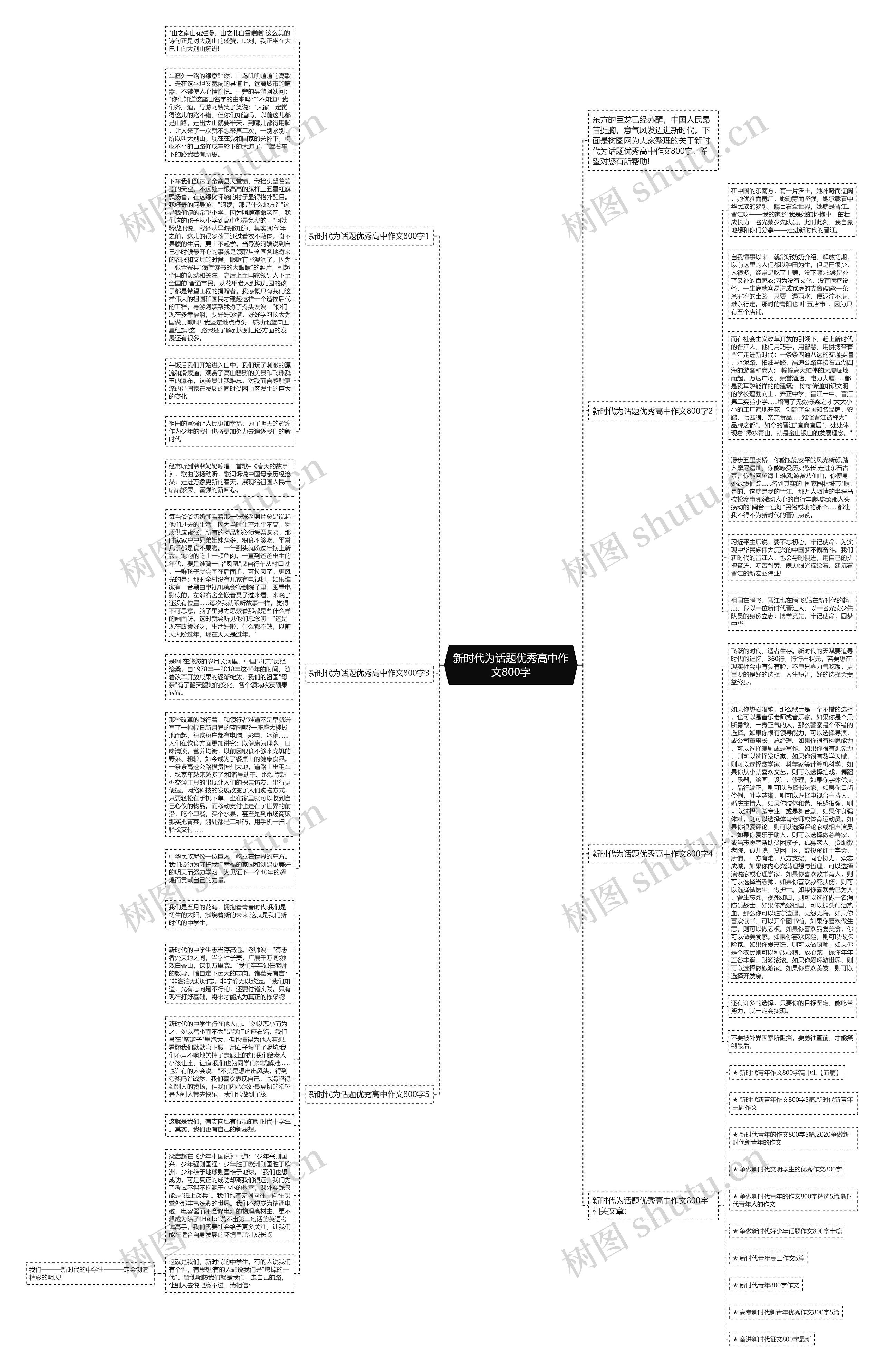 新时代为话题优秀高中作文800字思维导图