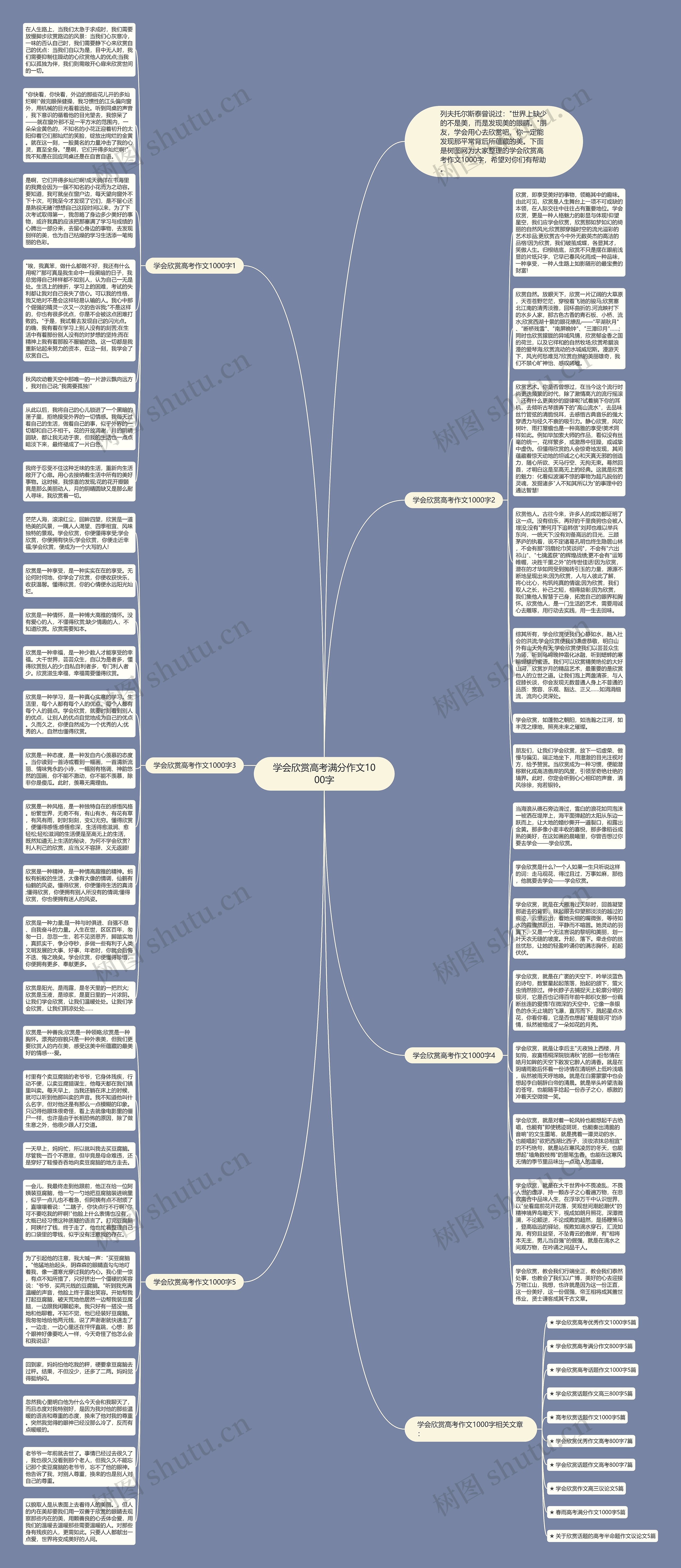 学会欣赏高考满分作文1000字思维导图