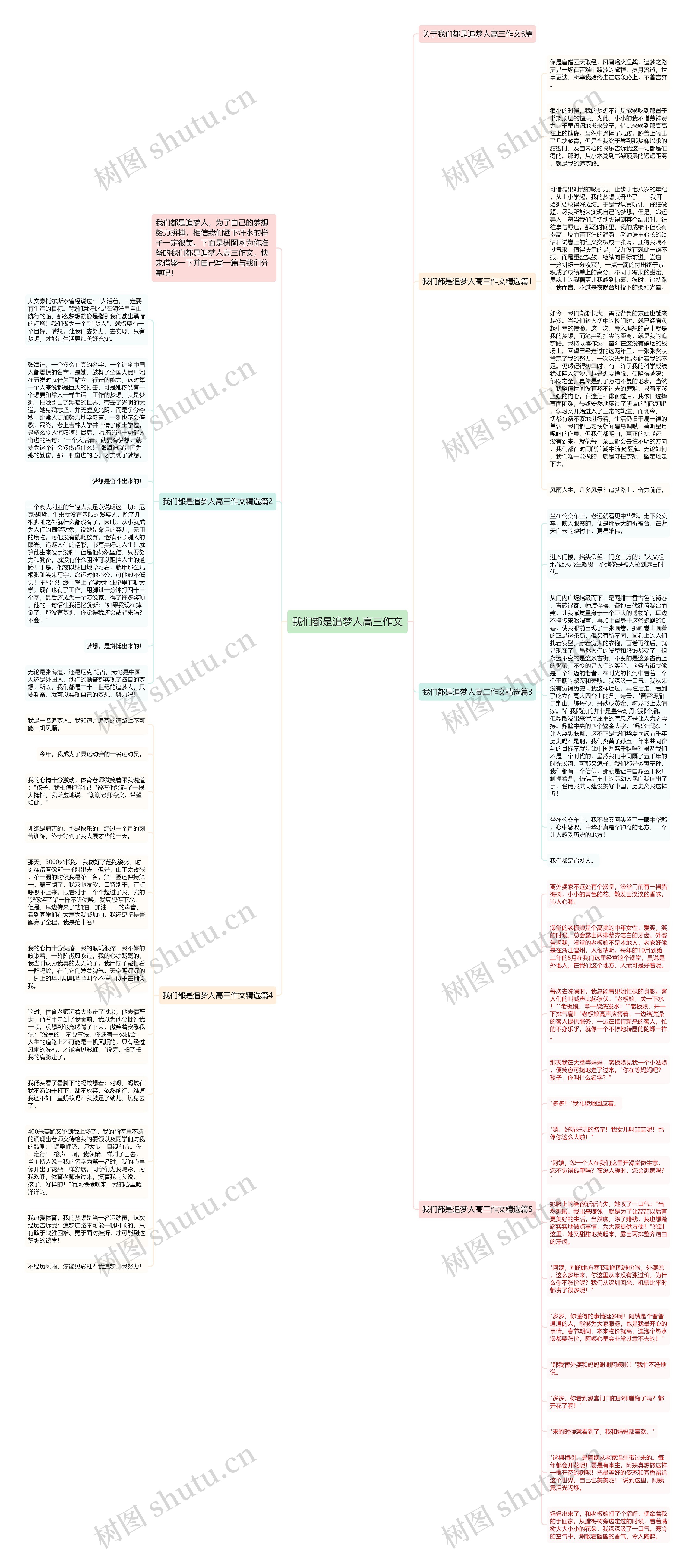 我们都是追梦人高三作文思维导图