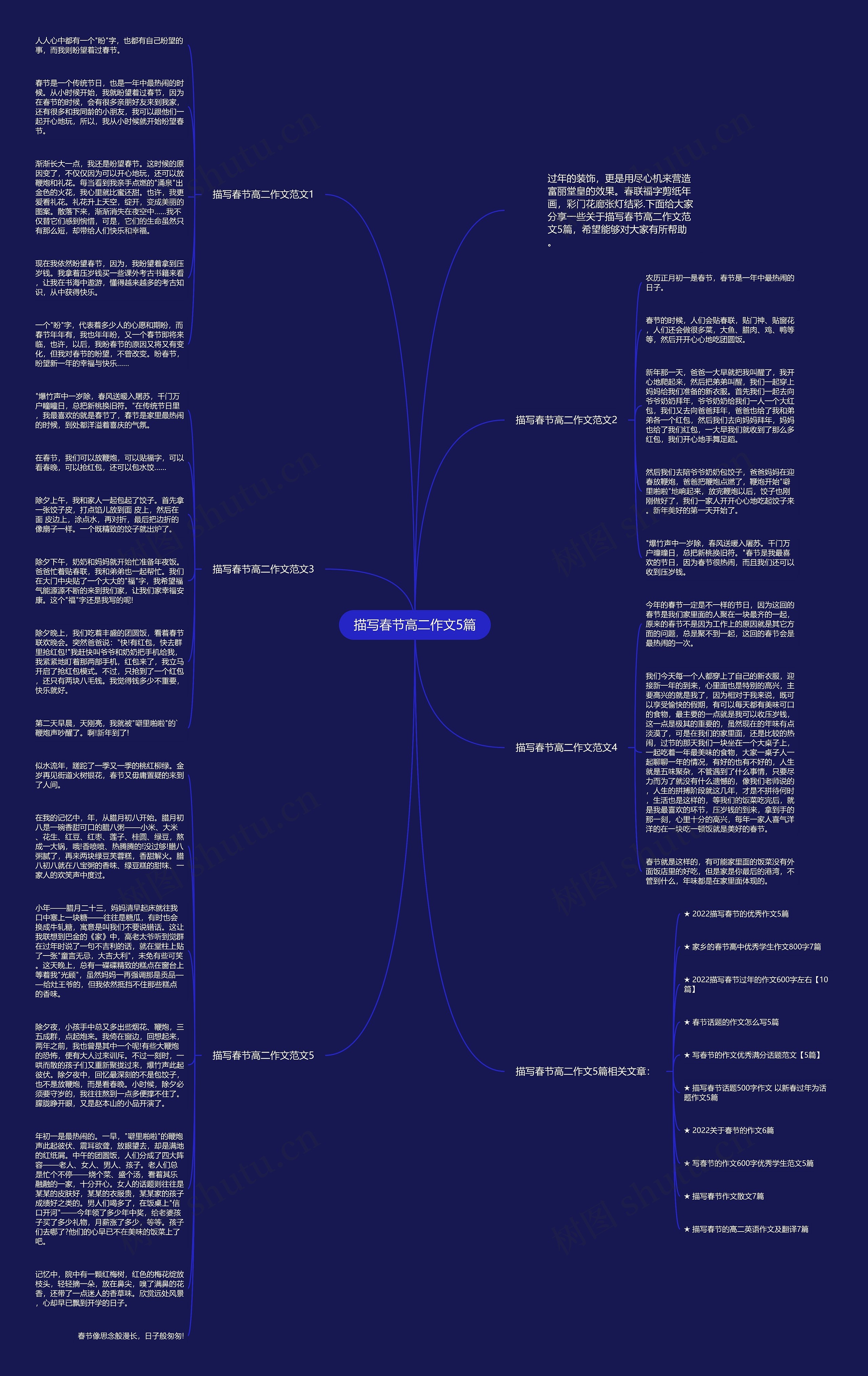 描写春节高二作文5篇思维导图