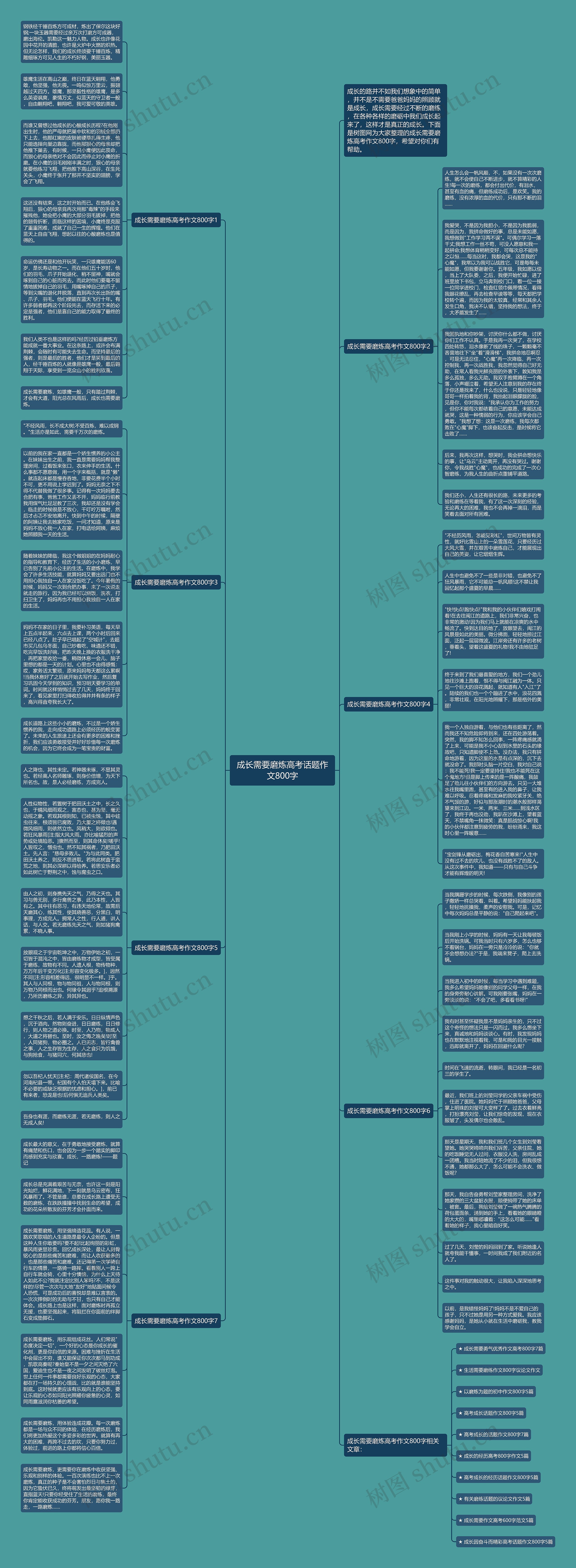 成长需要磨炼高考话题作文800字思维导图