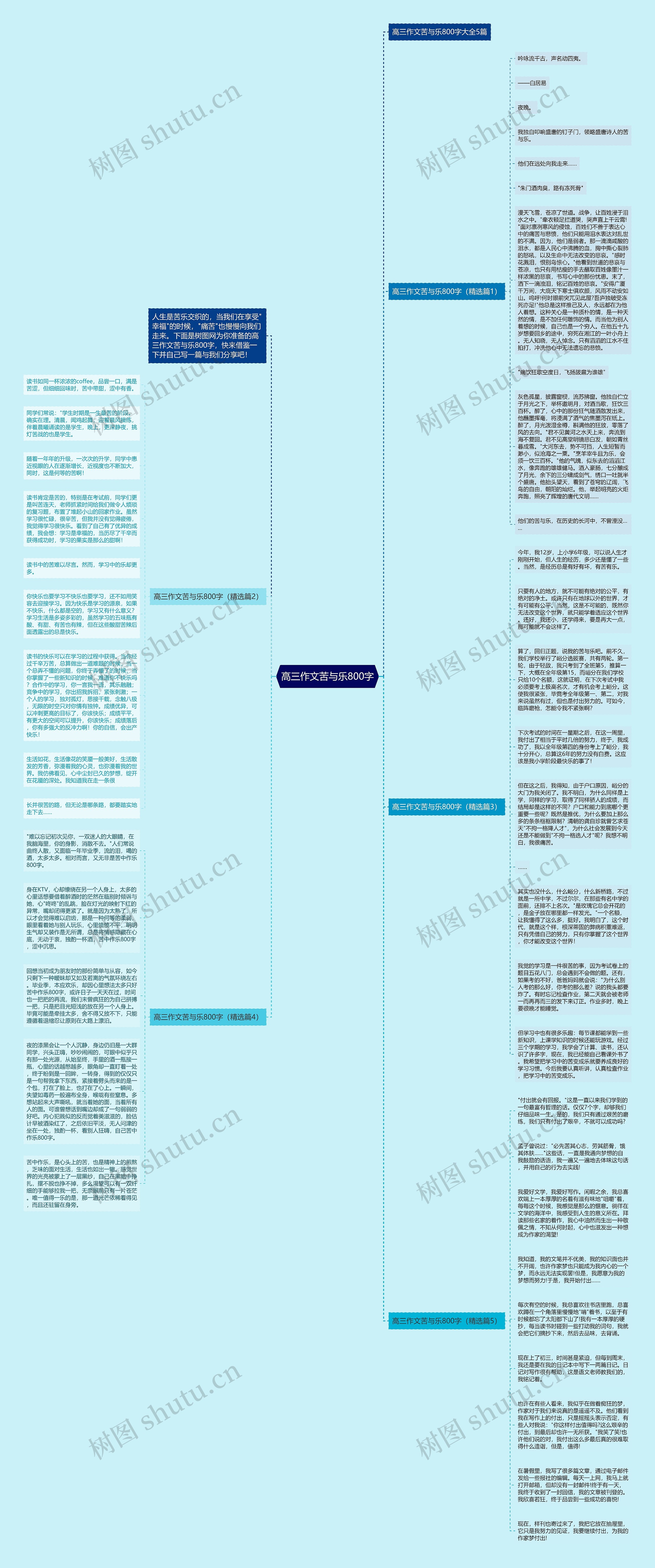 高三作文苦与乐800字思维导图