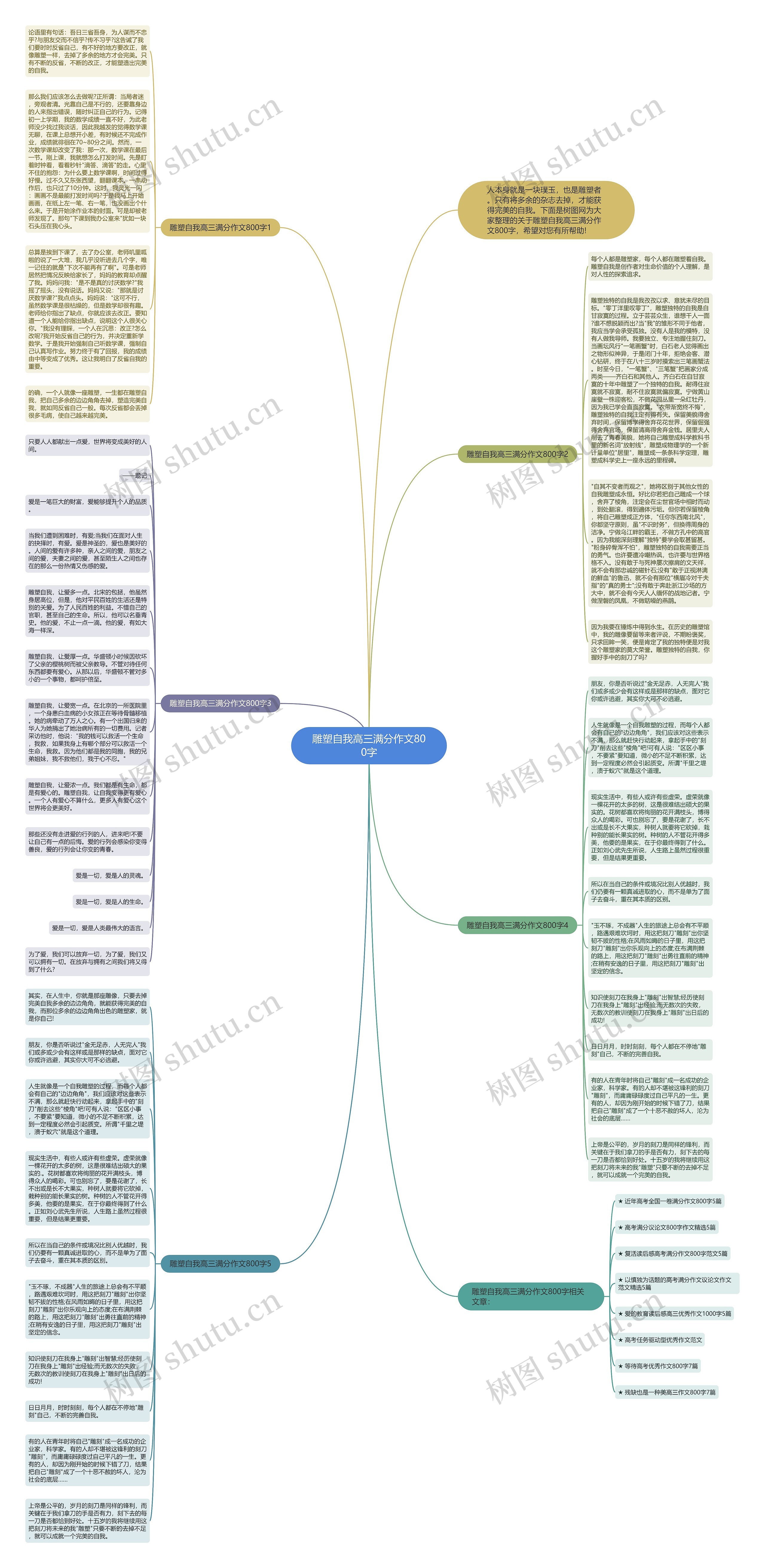 雕塑自我高三满分作文800字思维导图