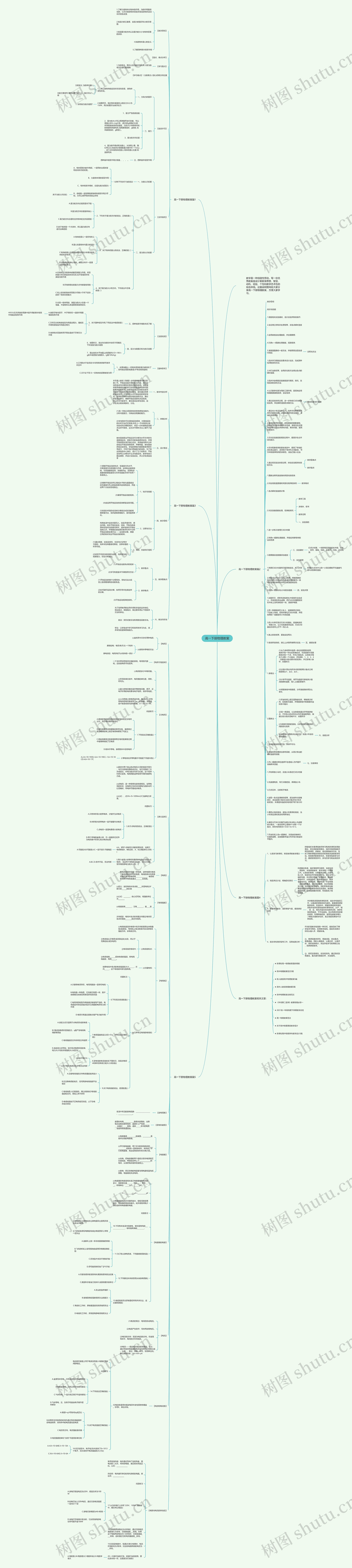 高一下册物理教案思维导图