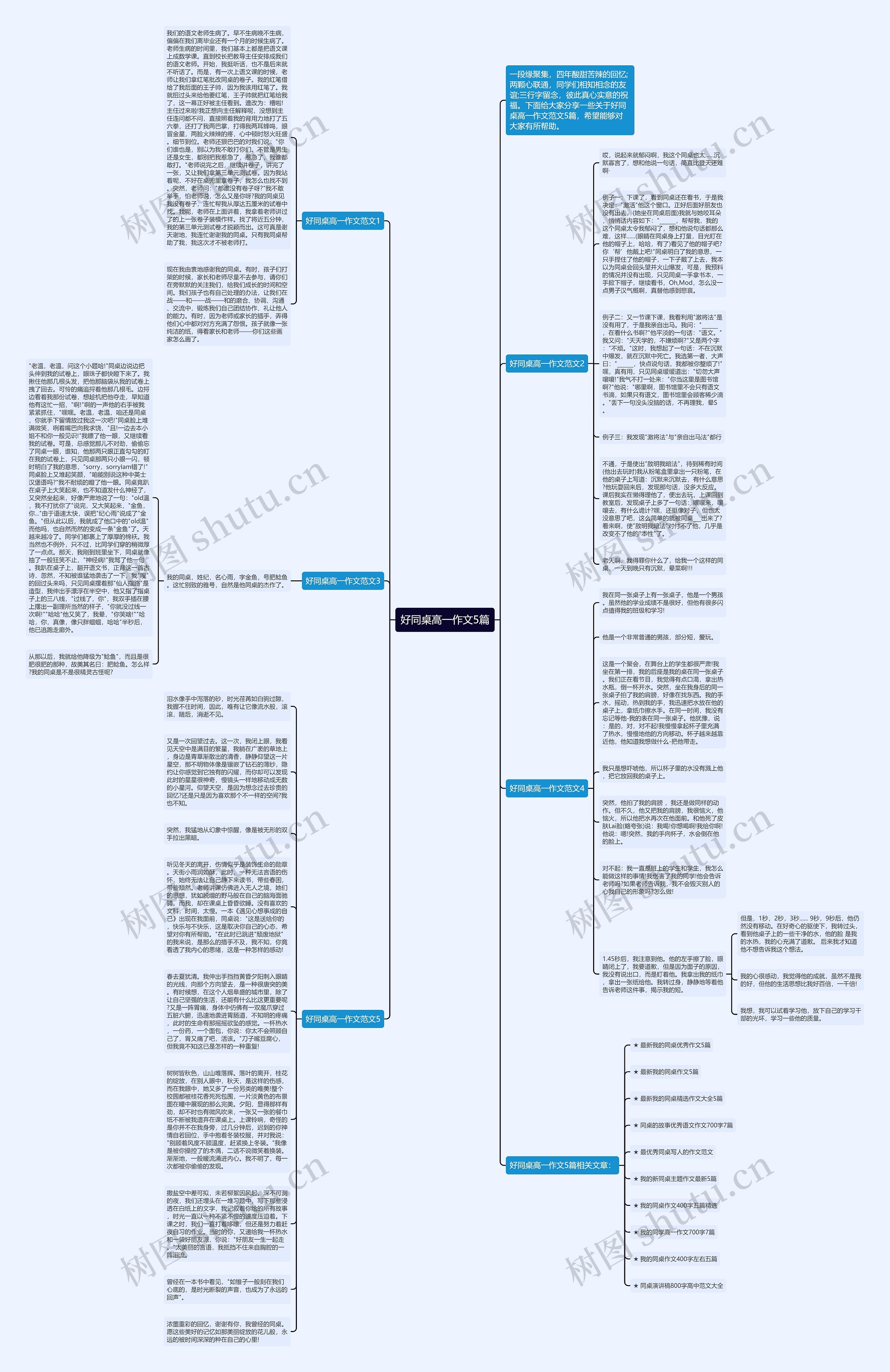 好同桌高一作文5篇思维导图