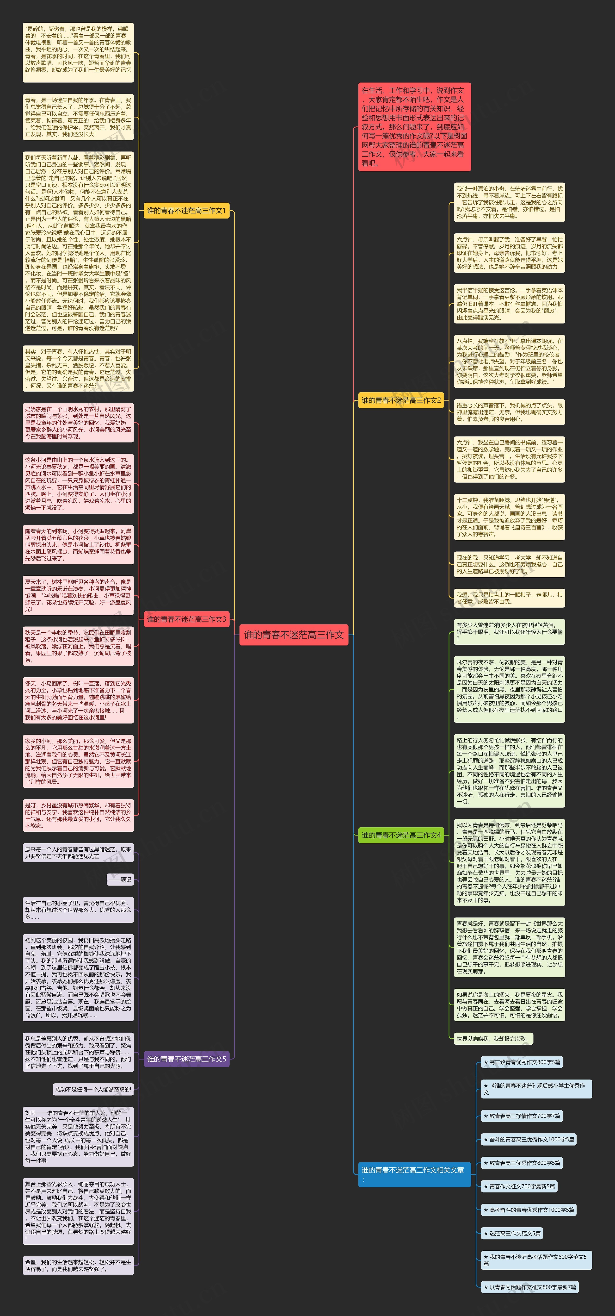 谁的青春不迷茫高三作文思维导图