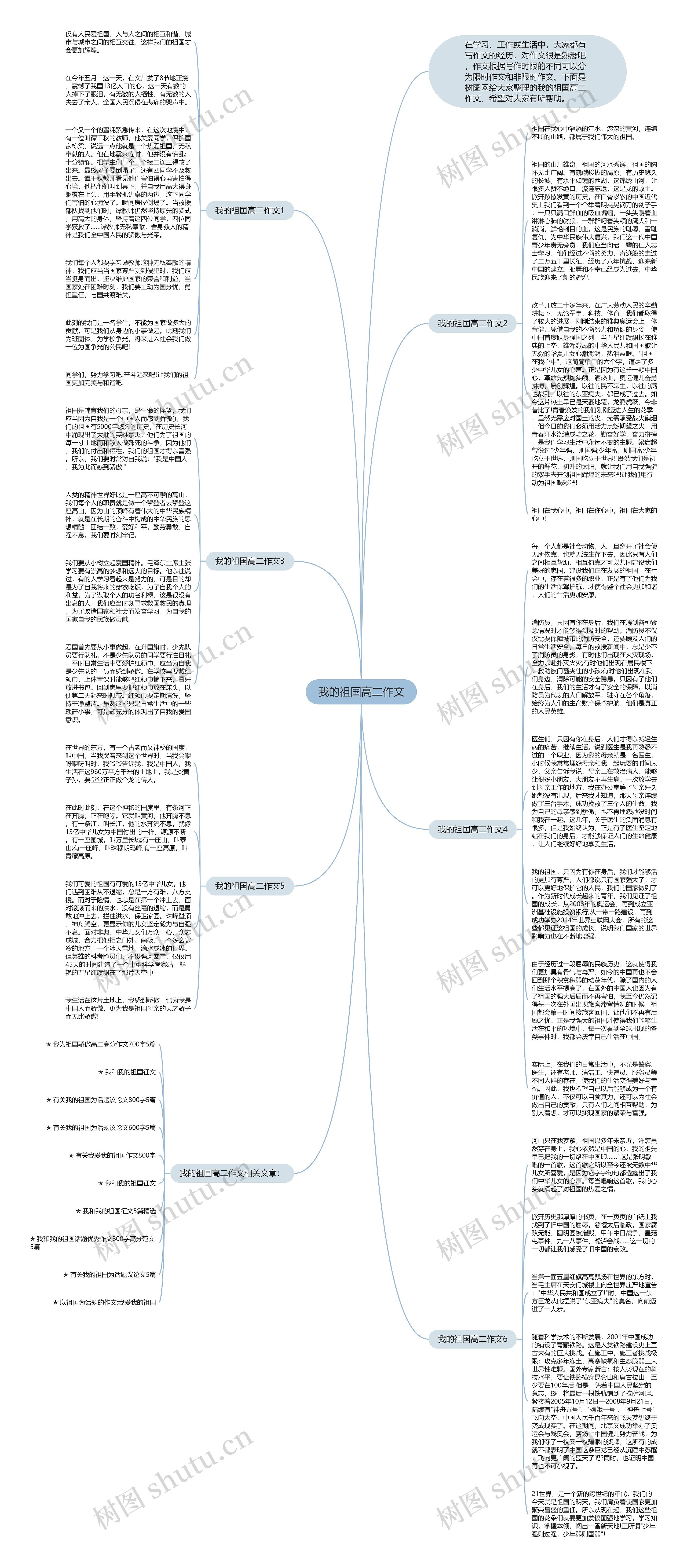 我的祖国高二作文思维导图