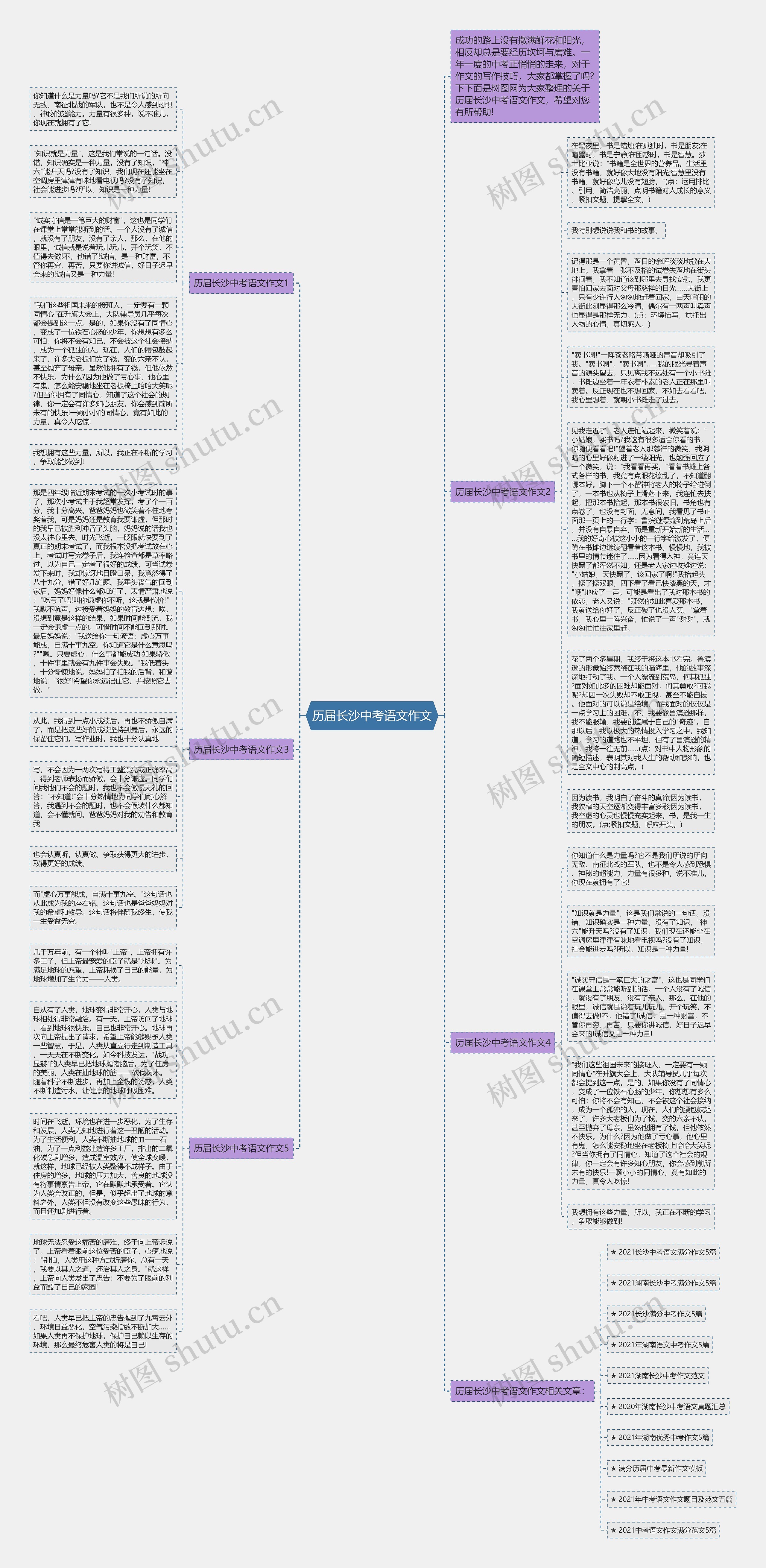 历届长沙中考语文作文思维导图
