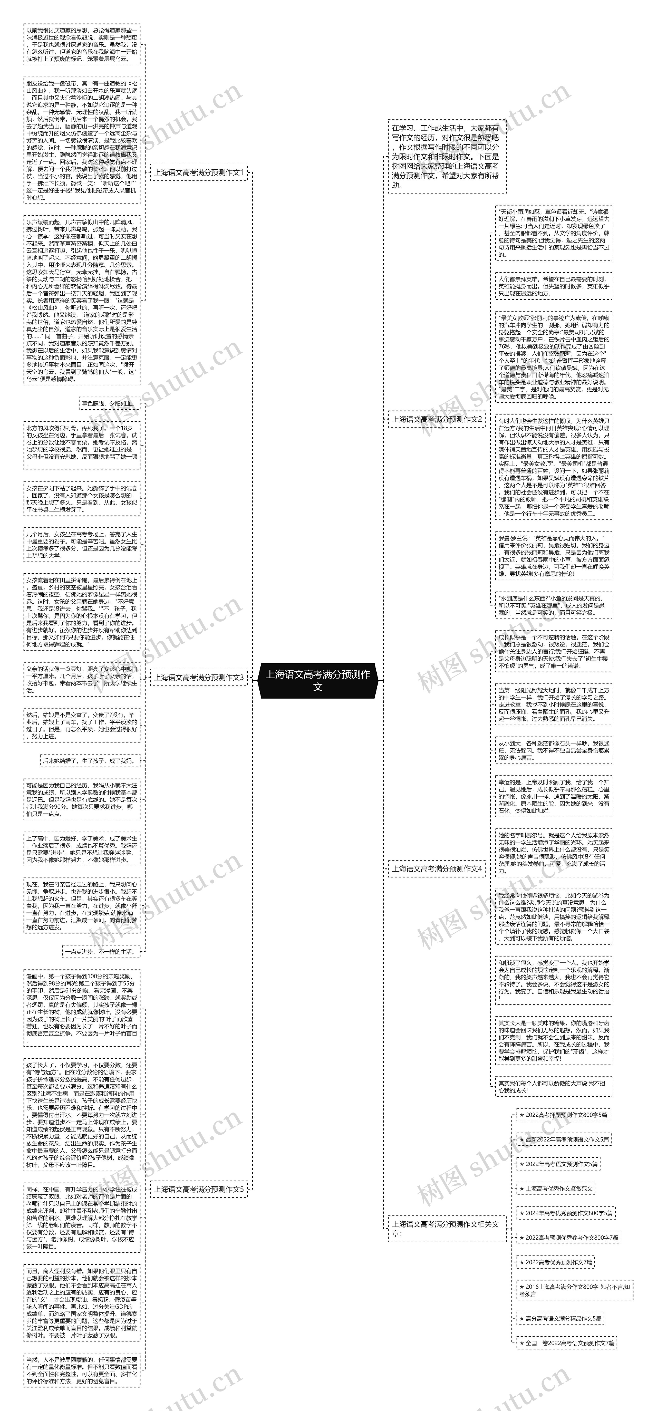 上海语文高考满分预测作文思维导图