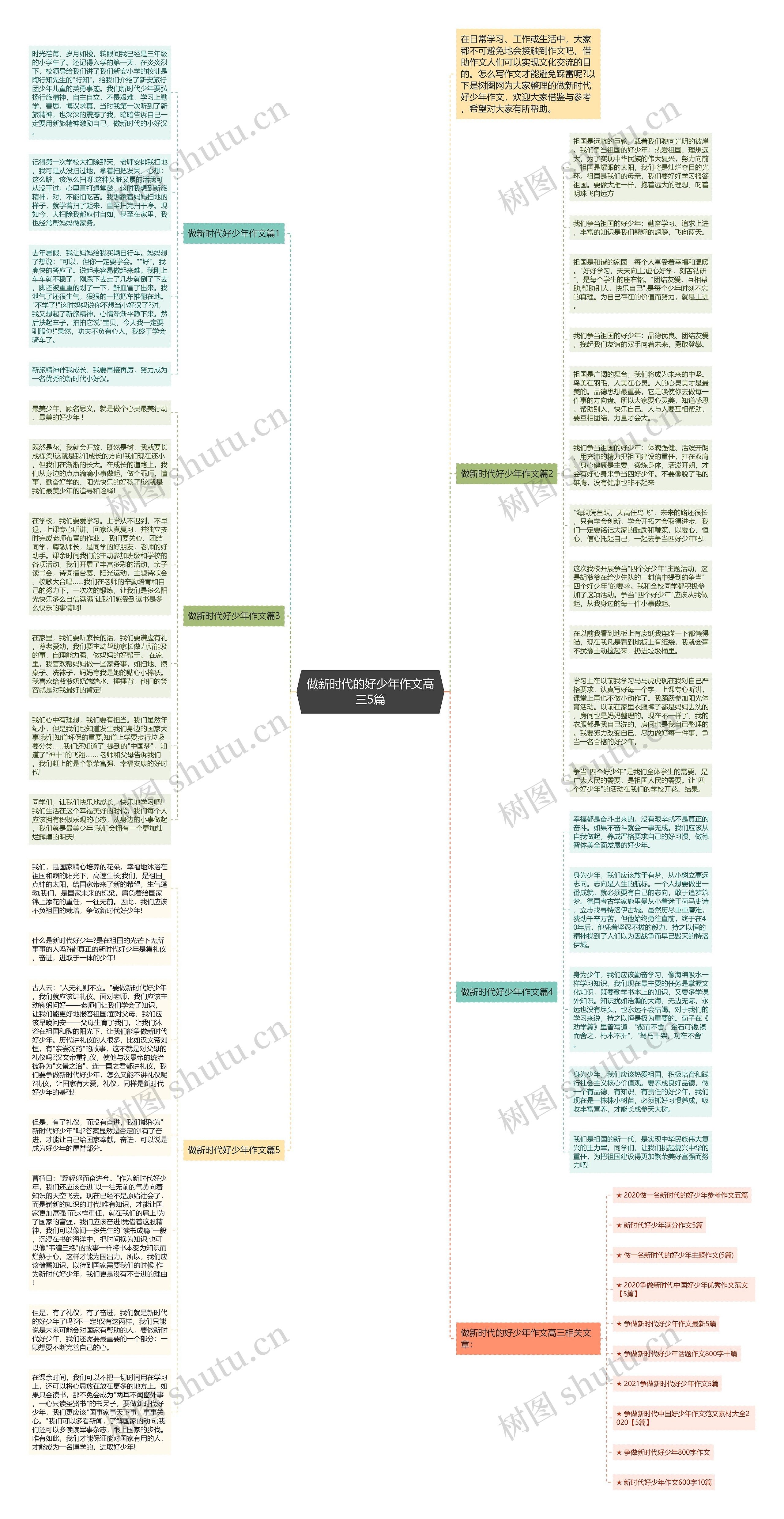 做新时代的好少年作文高三5篇思维导图