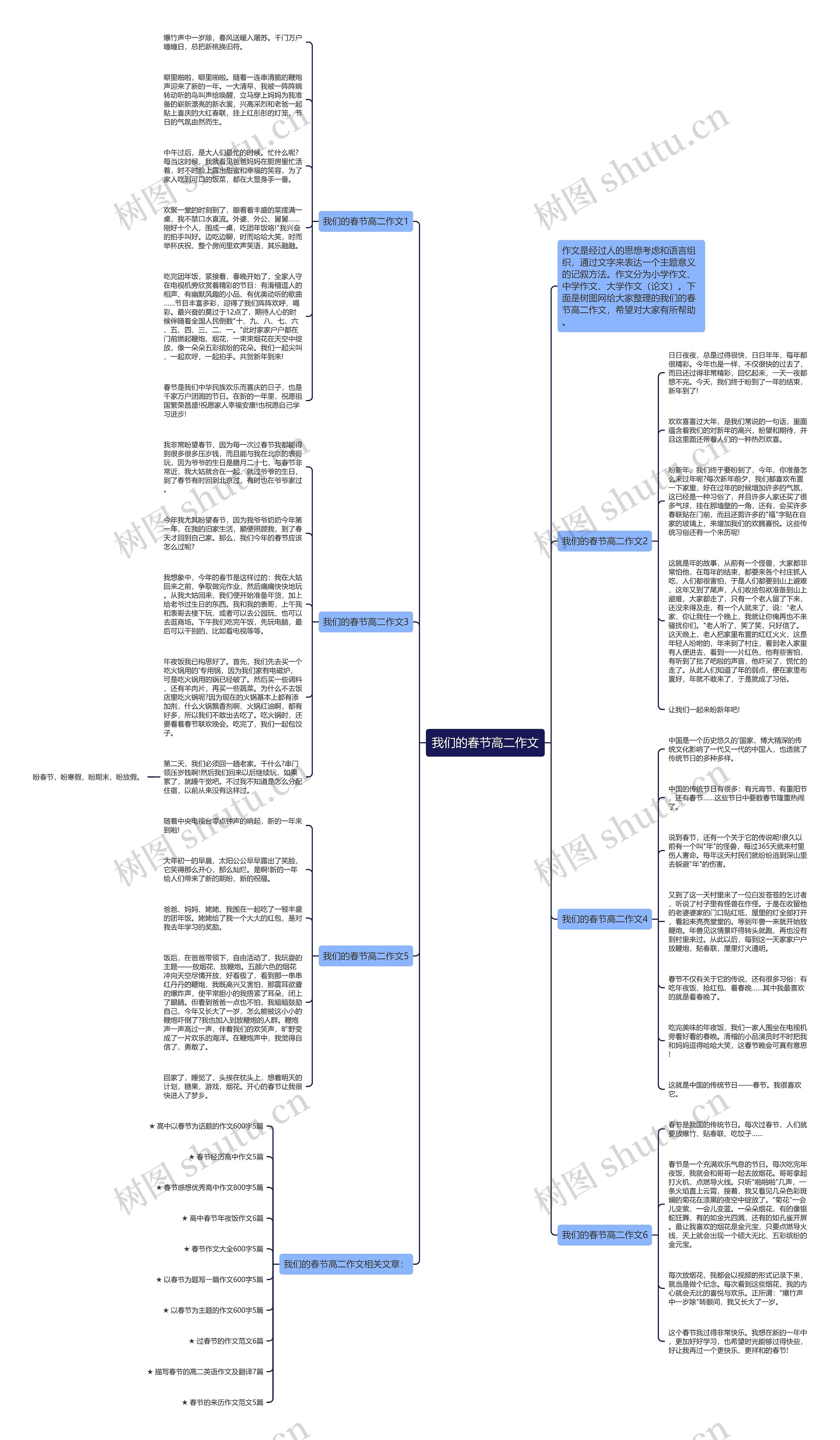 我们的春节高二作文思维导图