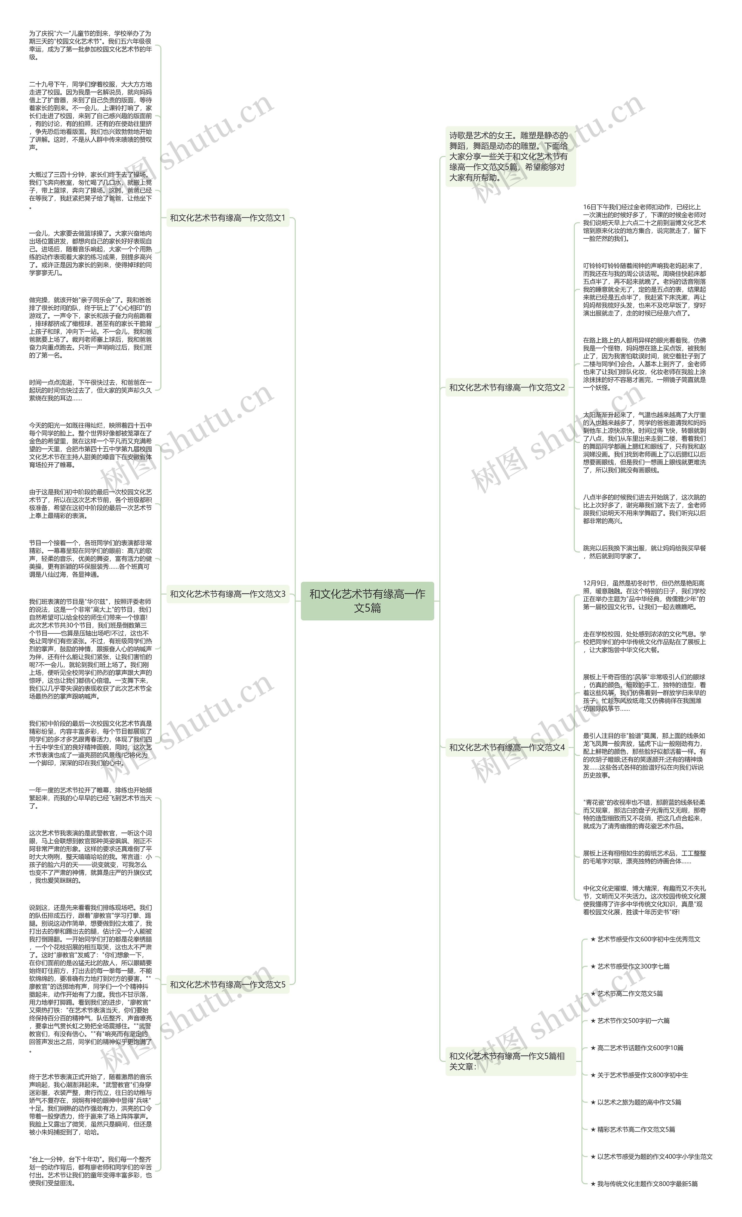 和文化艺术节有缘高一作文5篇思维导图