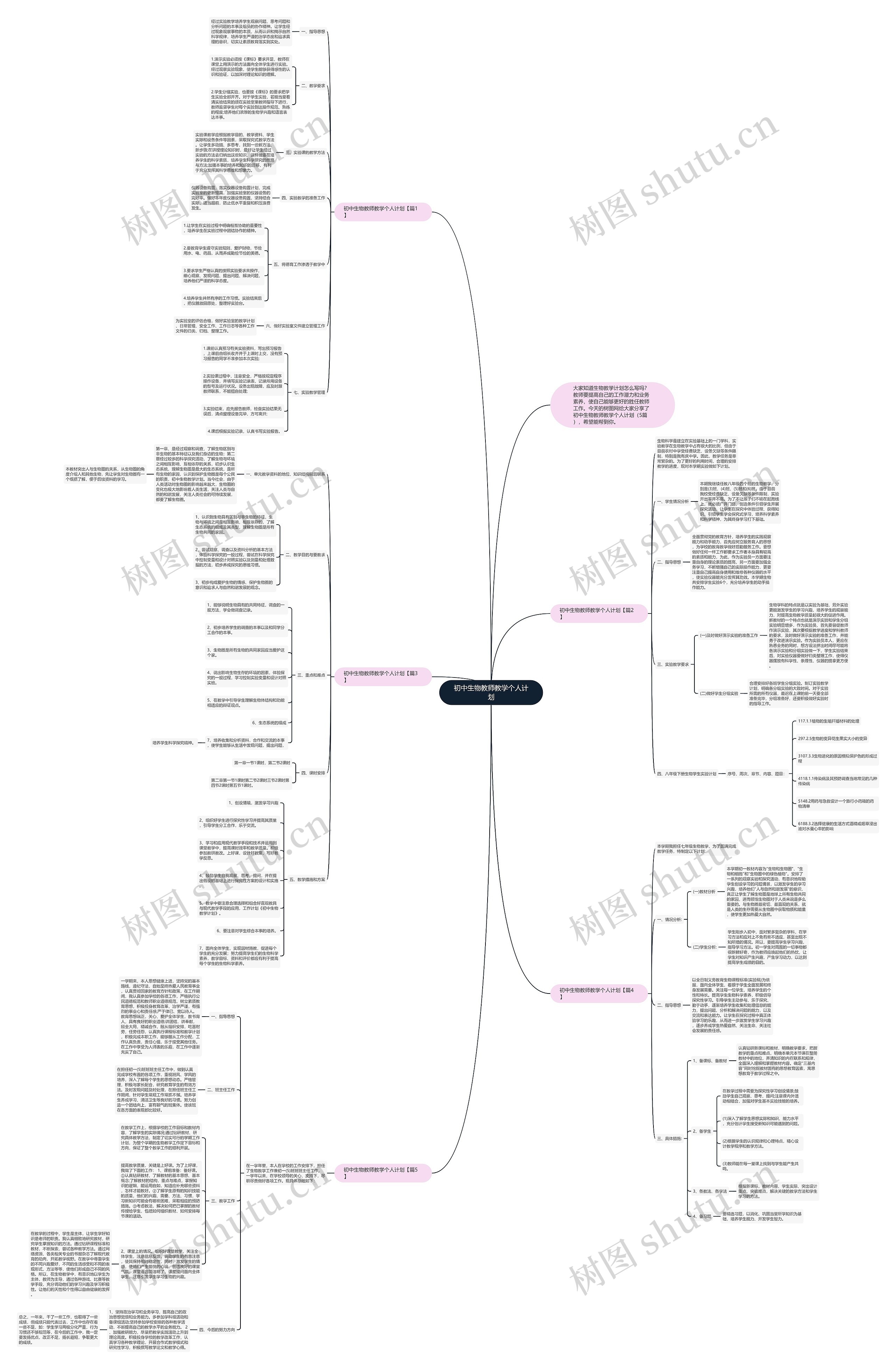 初中生物教师教学个人计划思维导图高清图 初中生物教师教学个人计划思维导图
