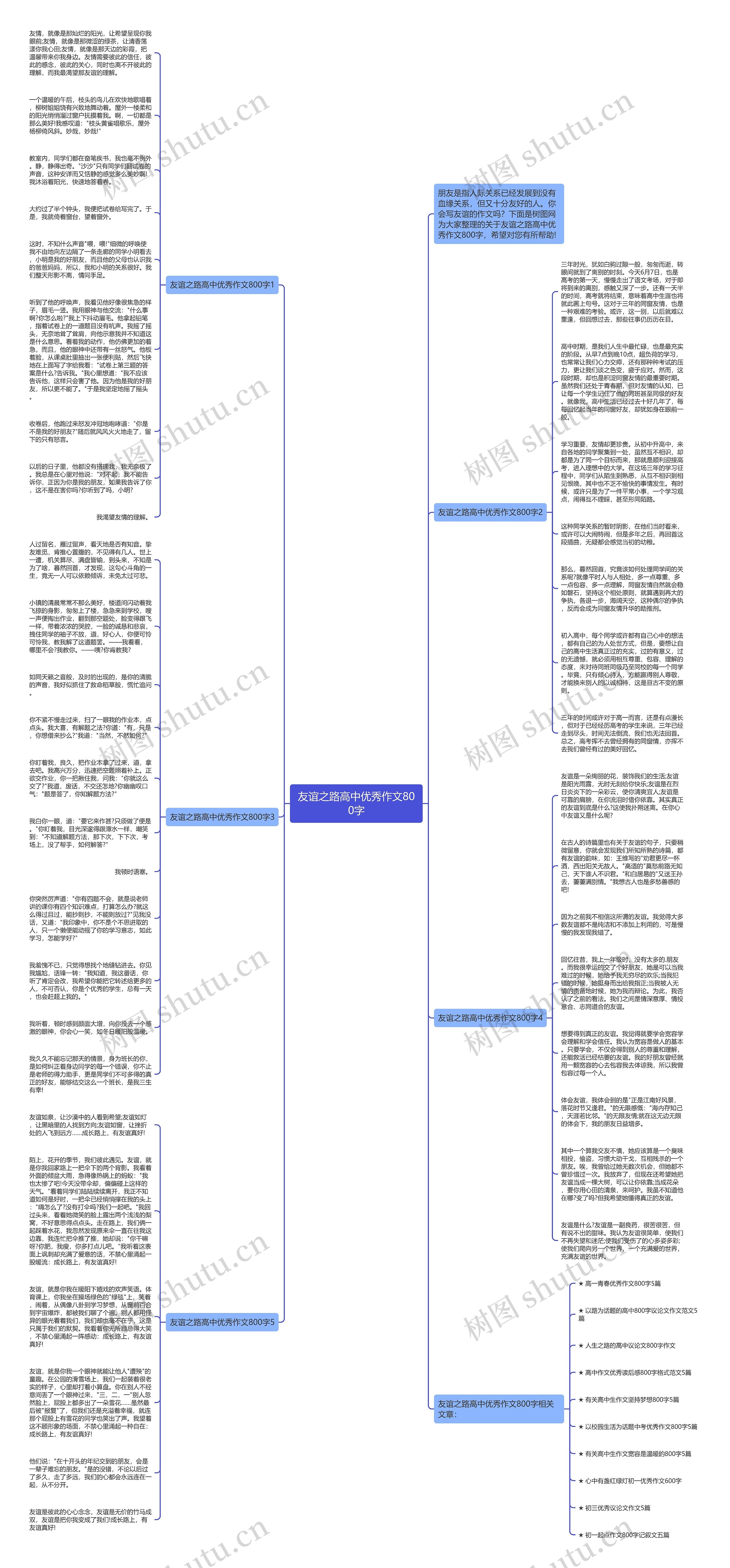 友谊之路高中优秀作文800字思维导图