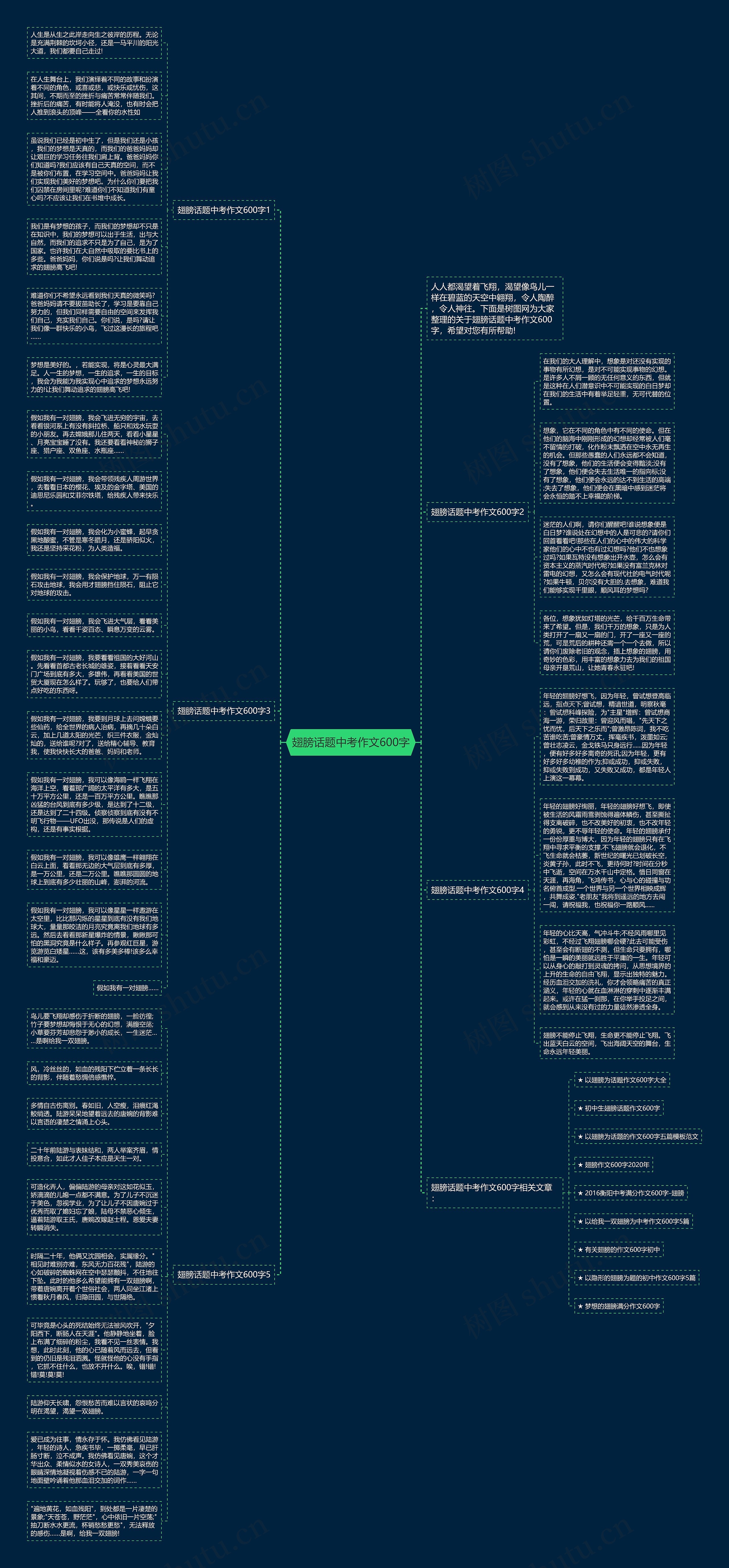 翅膀话题中考作文600字思维导图