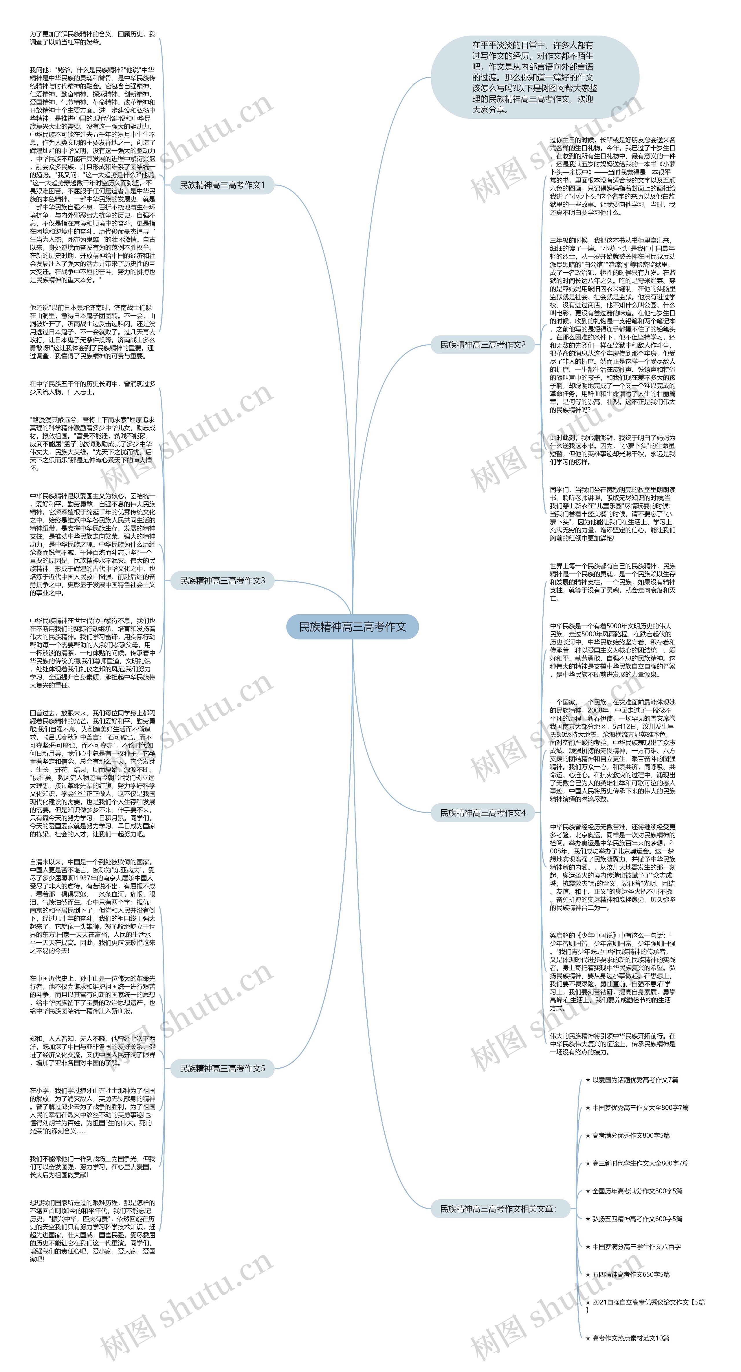 民族精神高三高考作文思维导图
