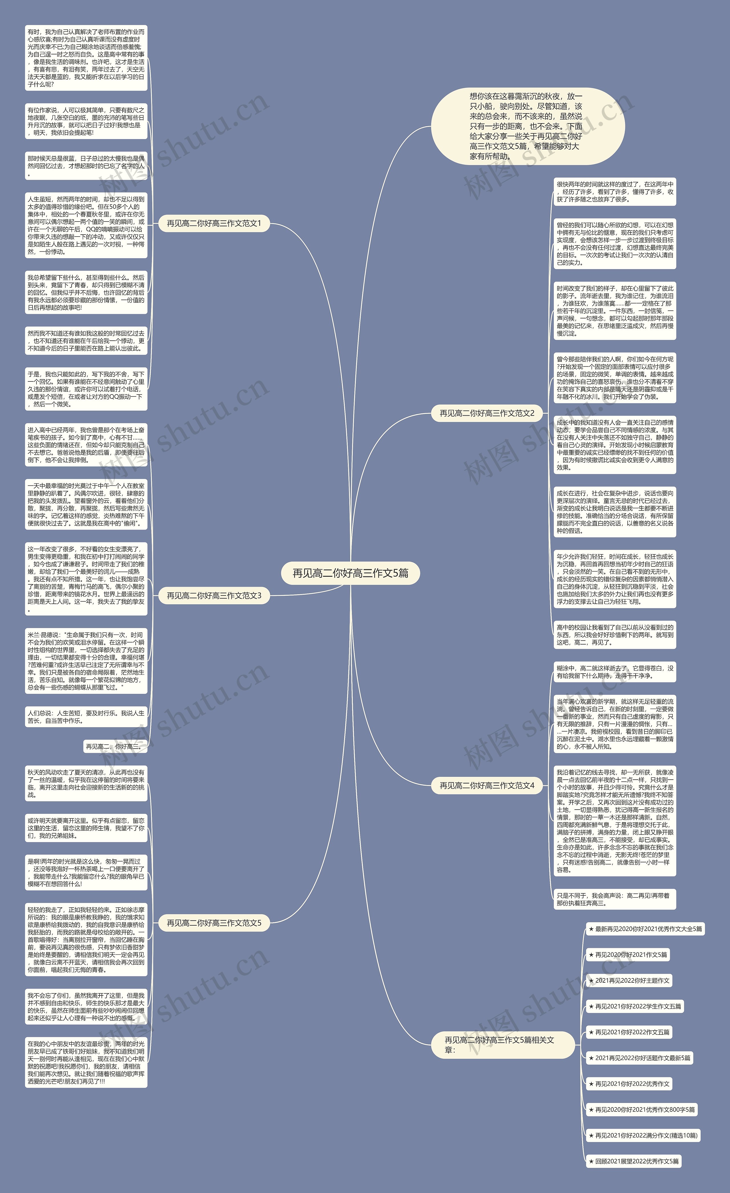 再见高二你好高三作文5篇思维导图