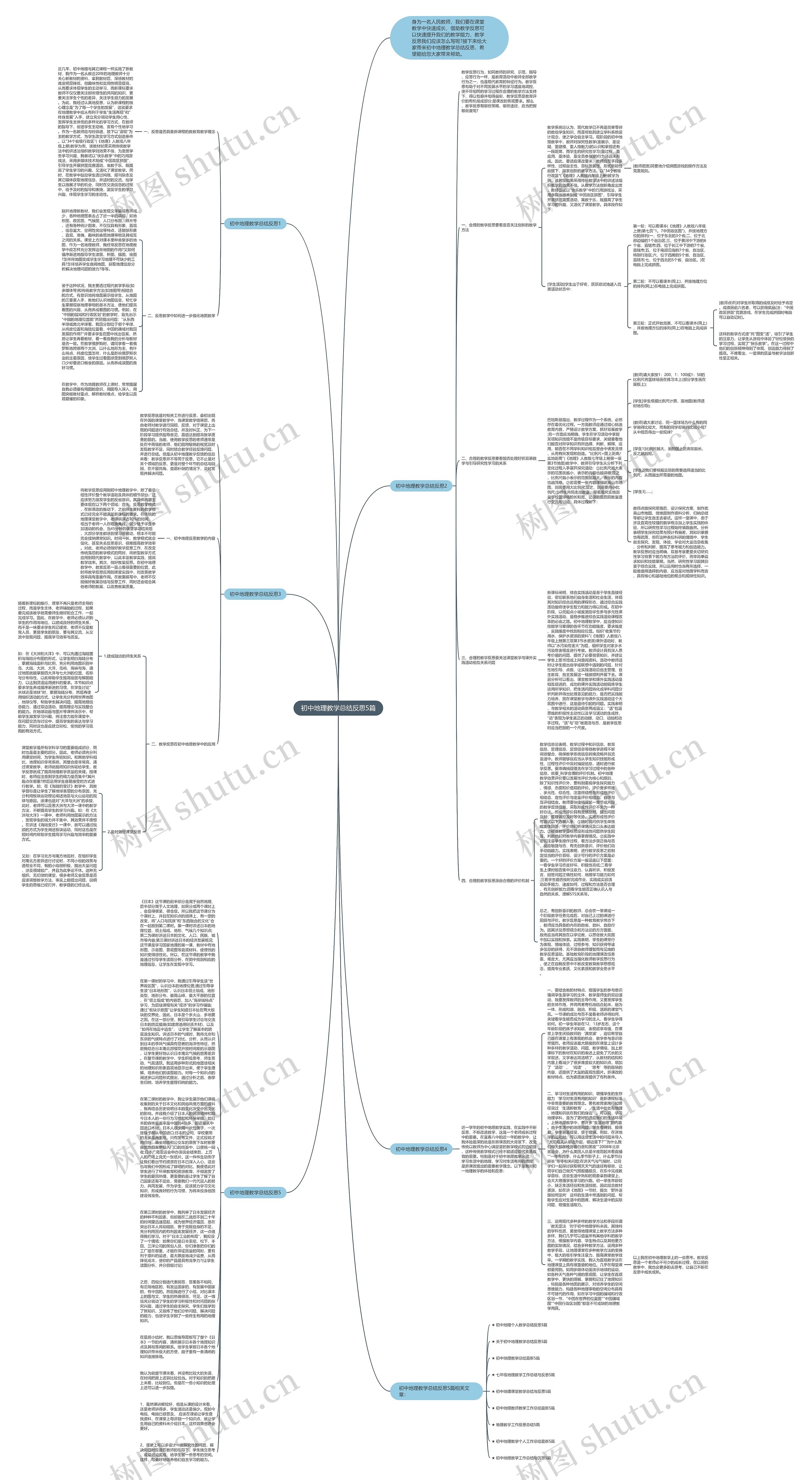 初中地理教学总结反思5篇思维导图