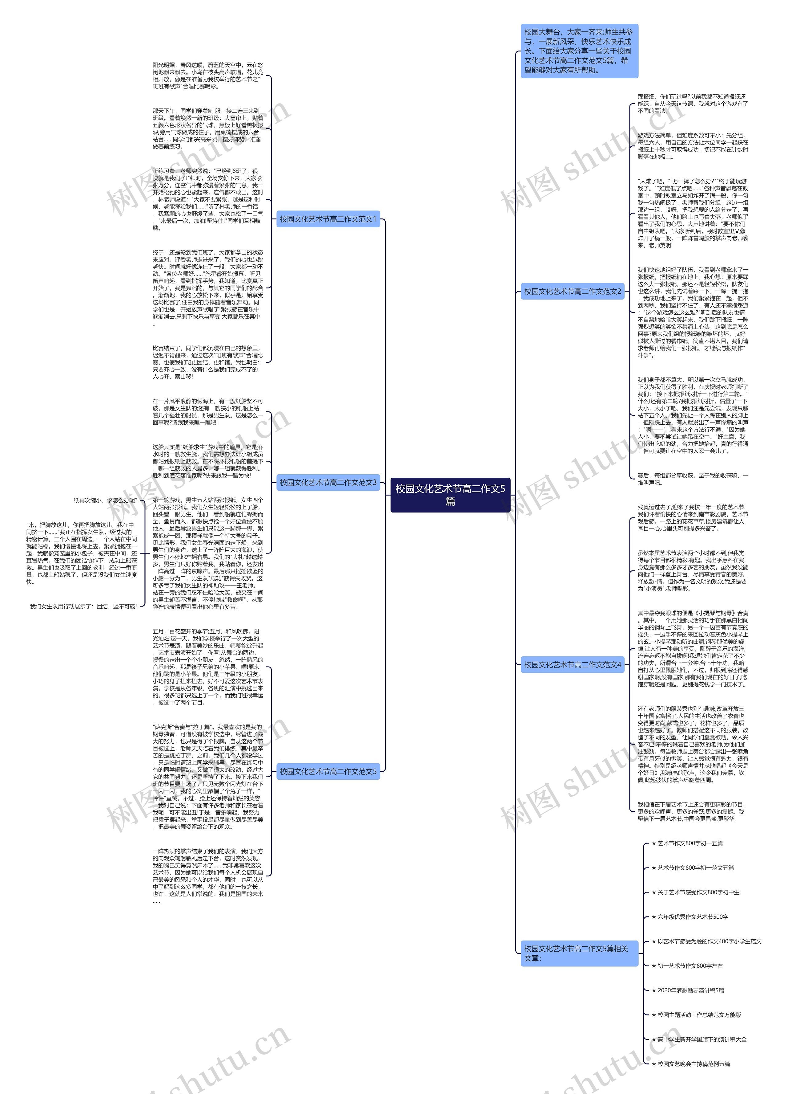 校园文化艺术节高二作文5篇思维导图