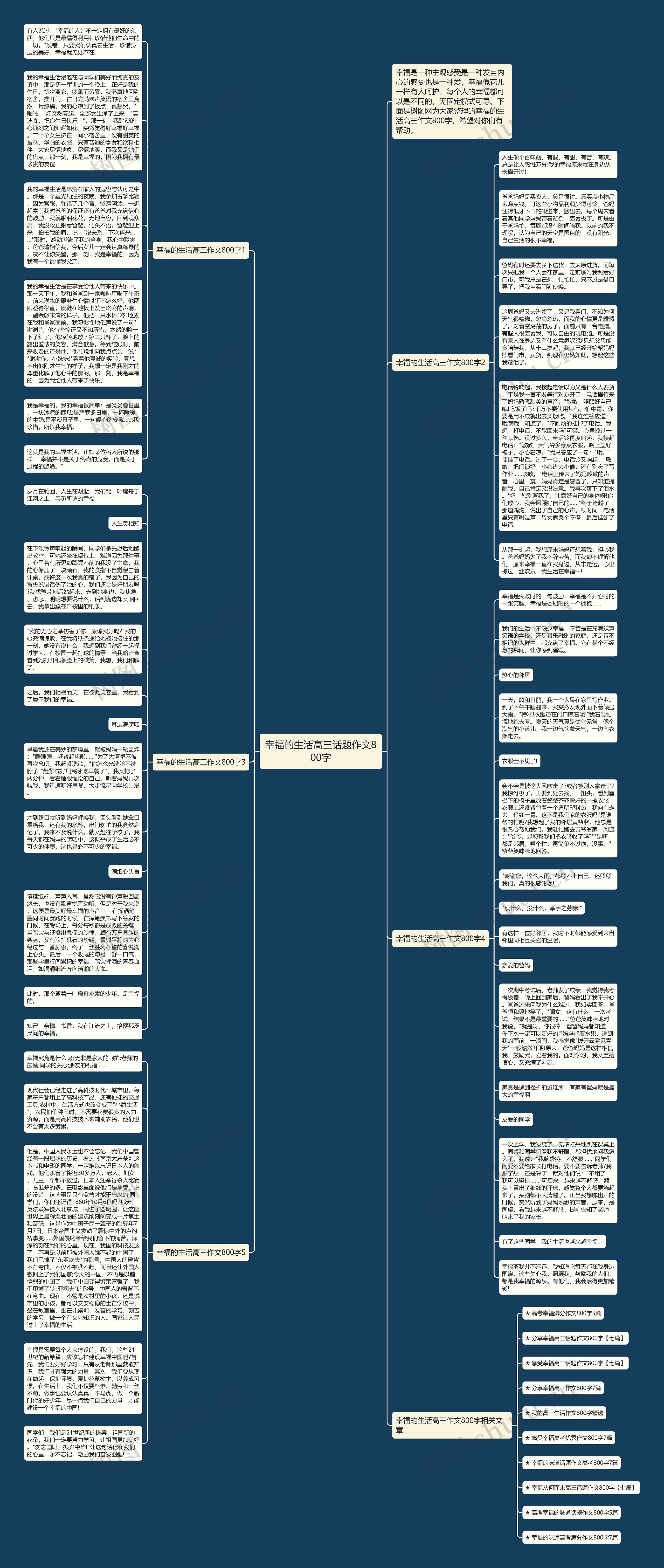 幸福的生活高三话题作文800字思维导图