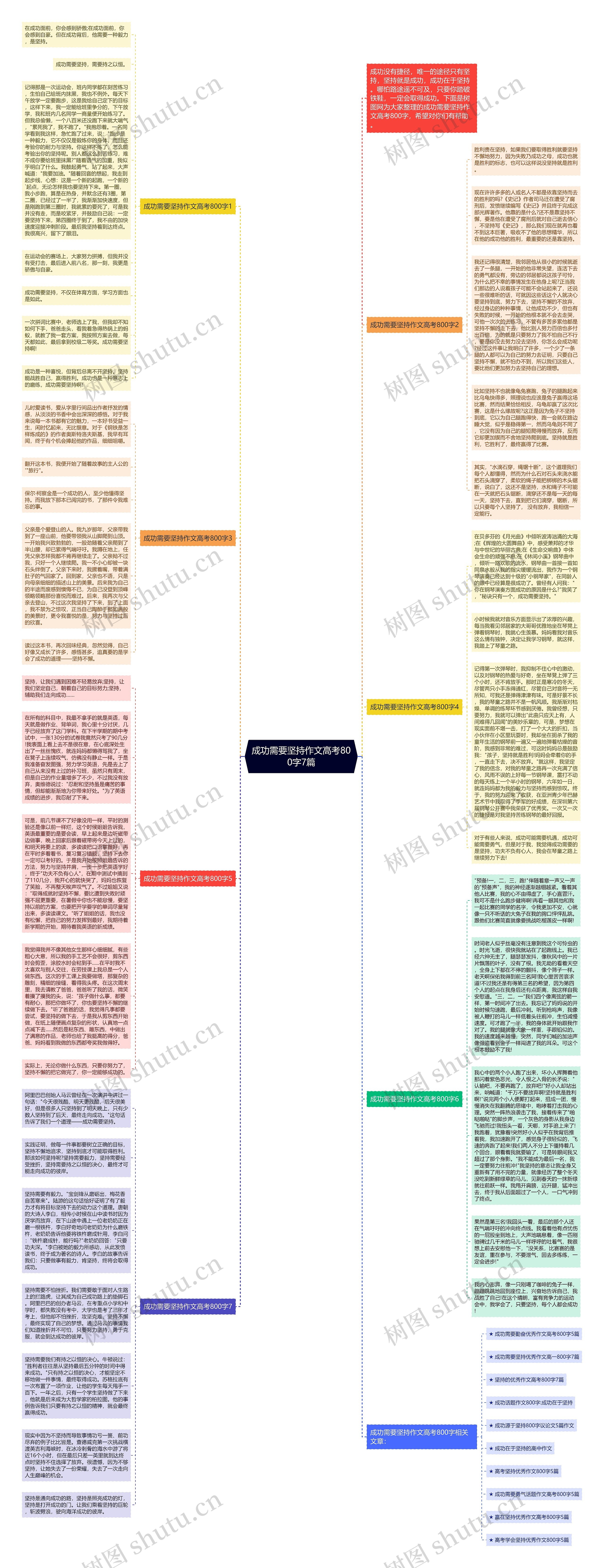 成功需要坚持作文高考800字7篇思维导图