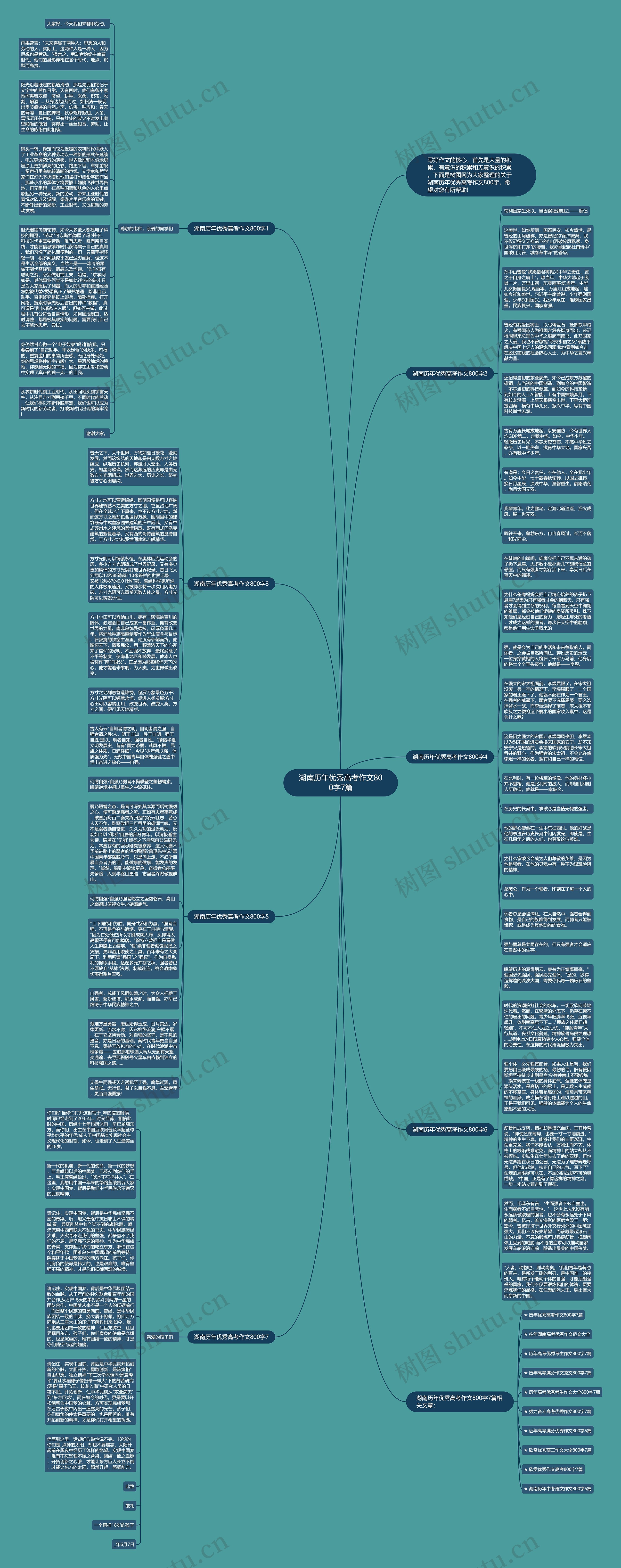 湖南历年优秀高考作文800字7篇思维导图