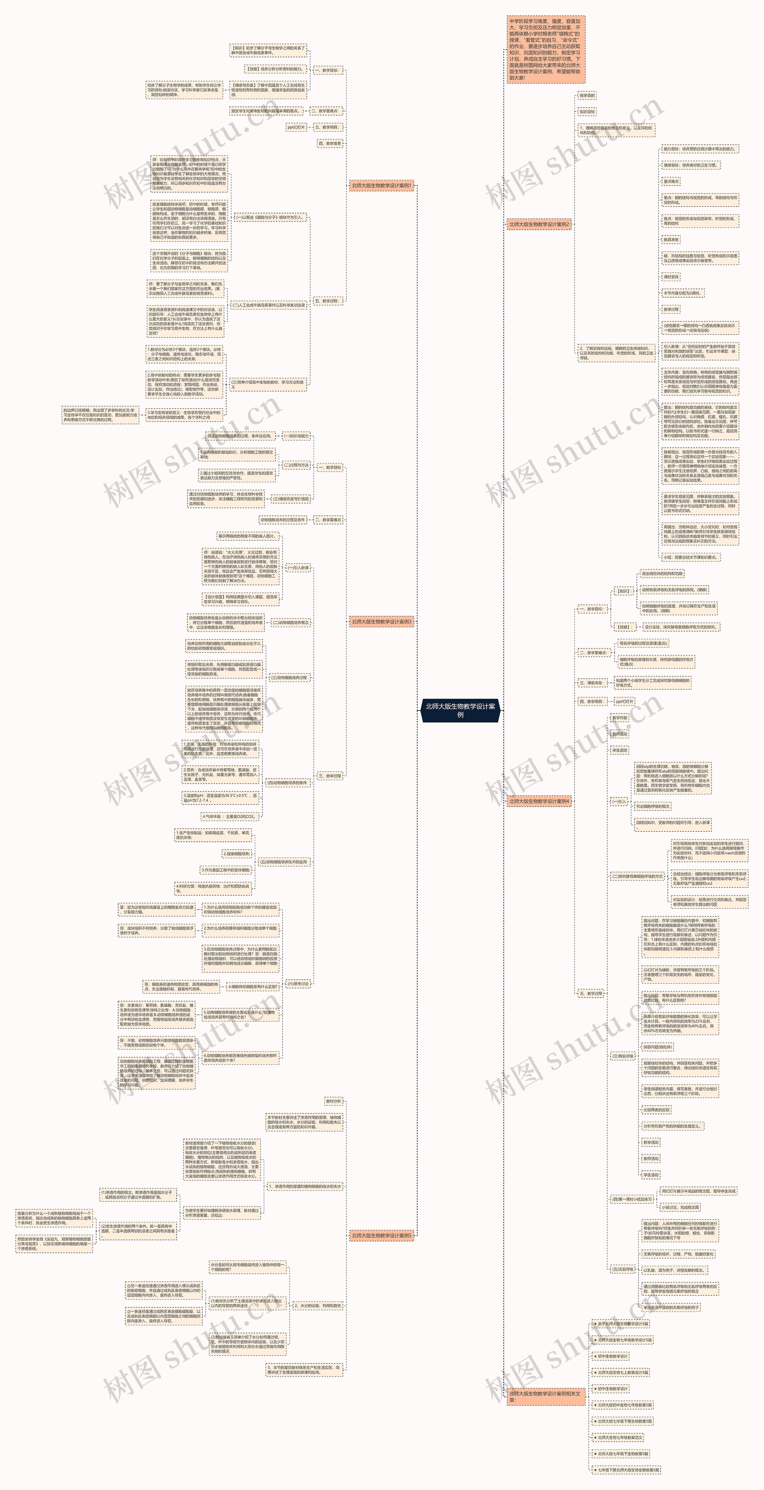 北师大版生物教学设计案例思维导图