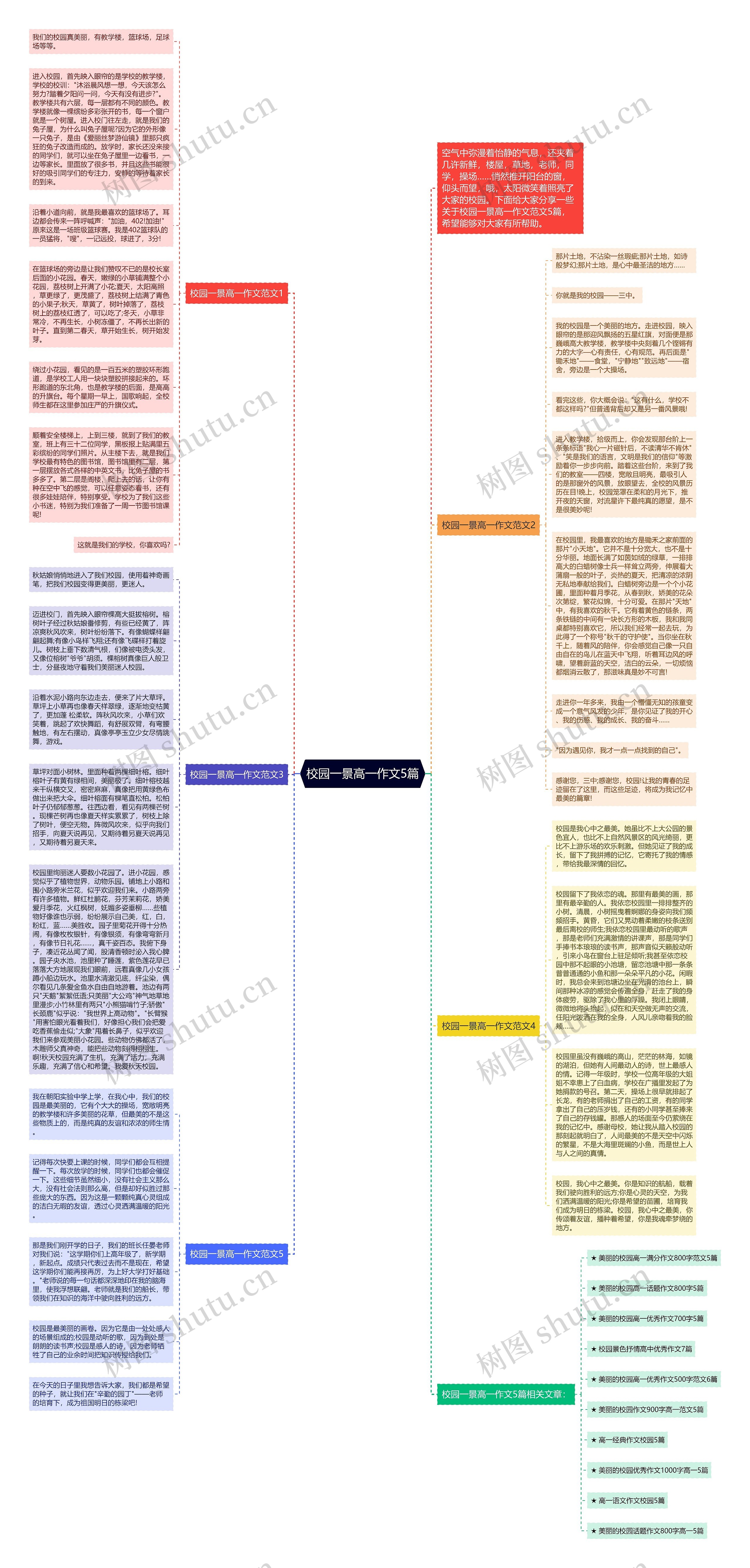 校园一景高一作文5篇思维导图