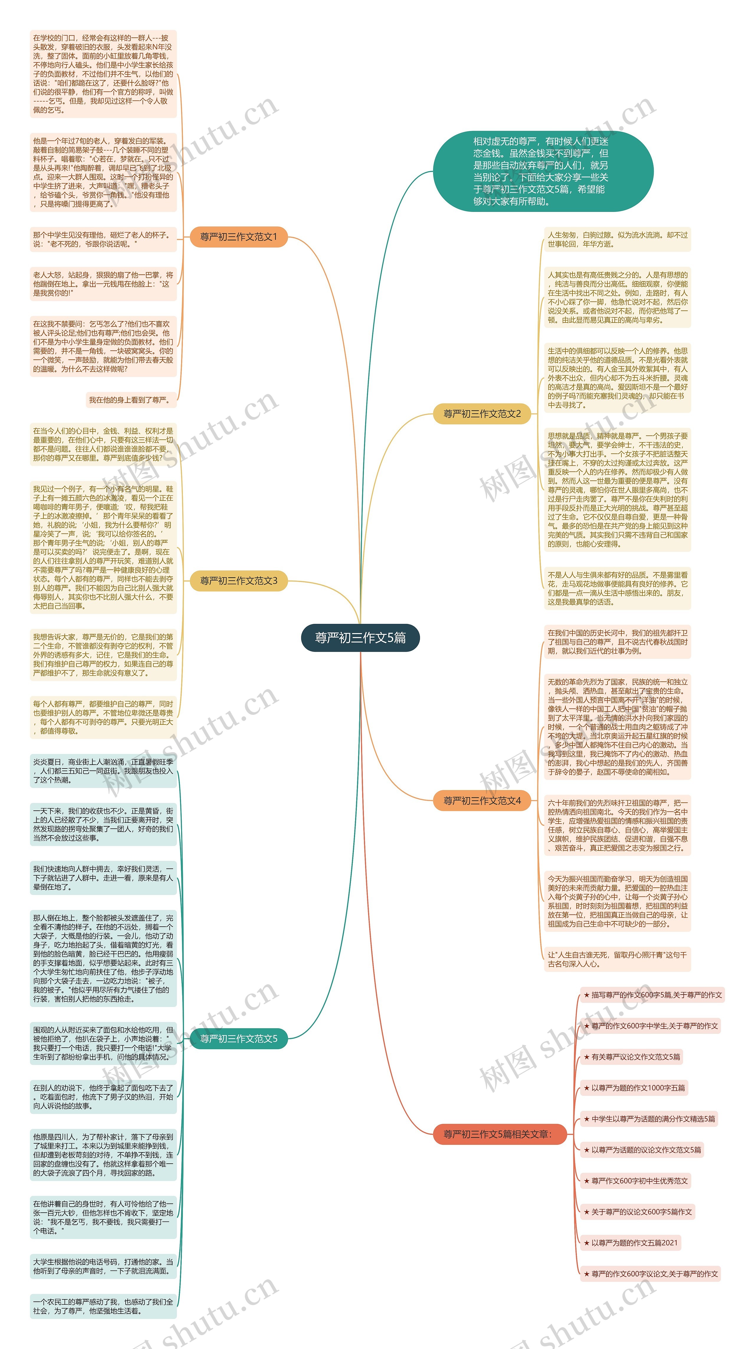 尊严初三作文5篇思维导图