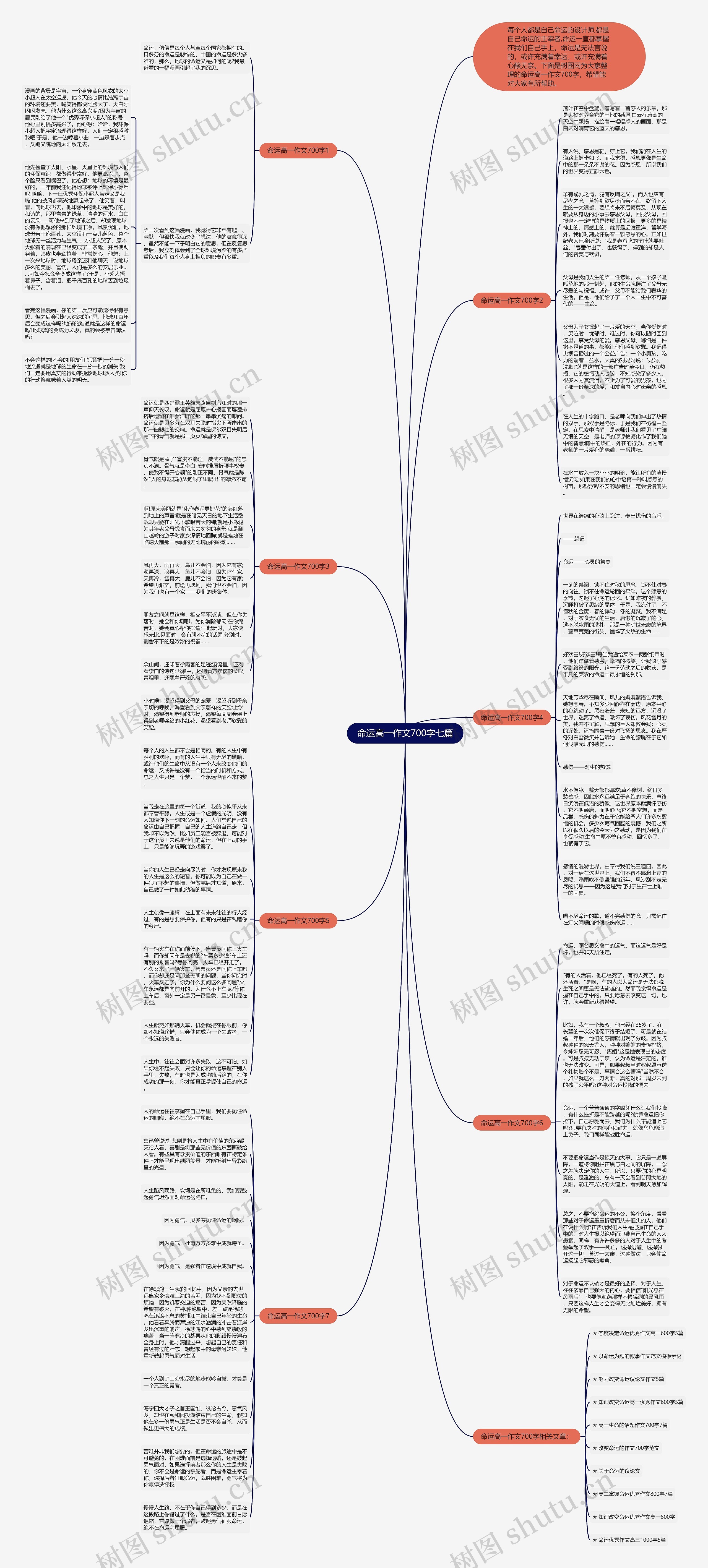 命运高一作文700字七篇思维导图